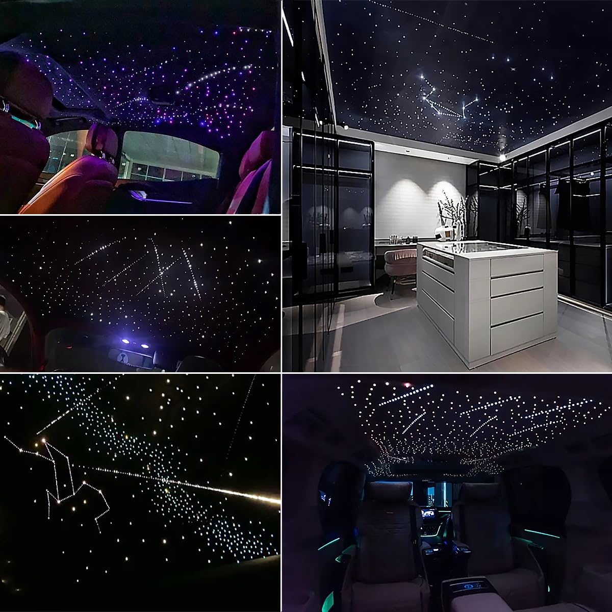 Akepo 16W Rgbw Fiber Optic Twinkle Lights Kit, 550Pcs 0.03In X 13.1Ft, Multicolor, App+Music Control, Shooting Star Effect