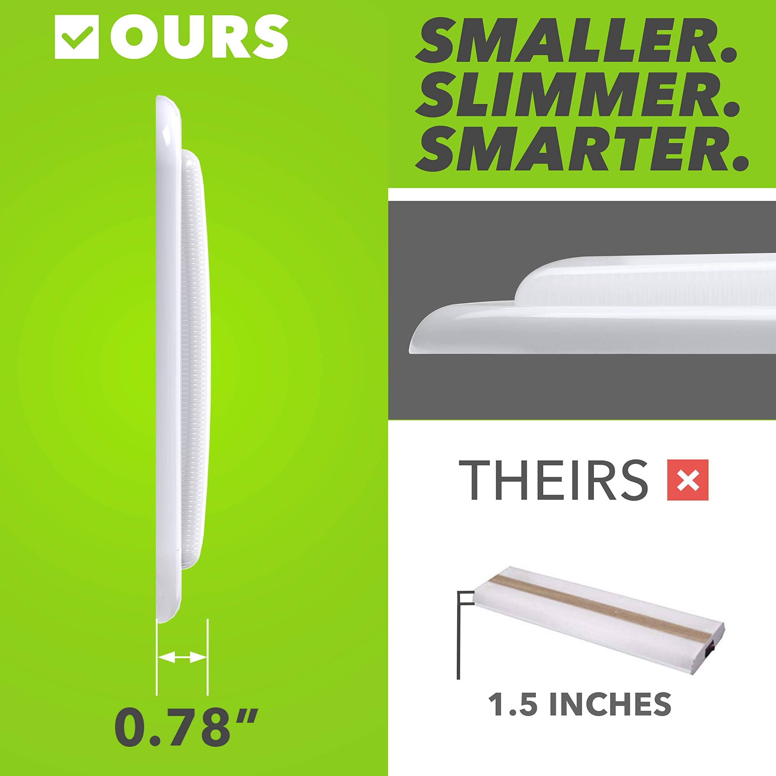 Leisure LED Ceiling Light Fixture - 1450 Lumen Touch Dimmer - 20inx6.5in - 2-Pack - Natural White 4000-4500K - Plastic