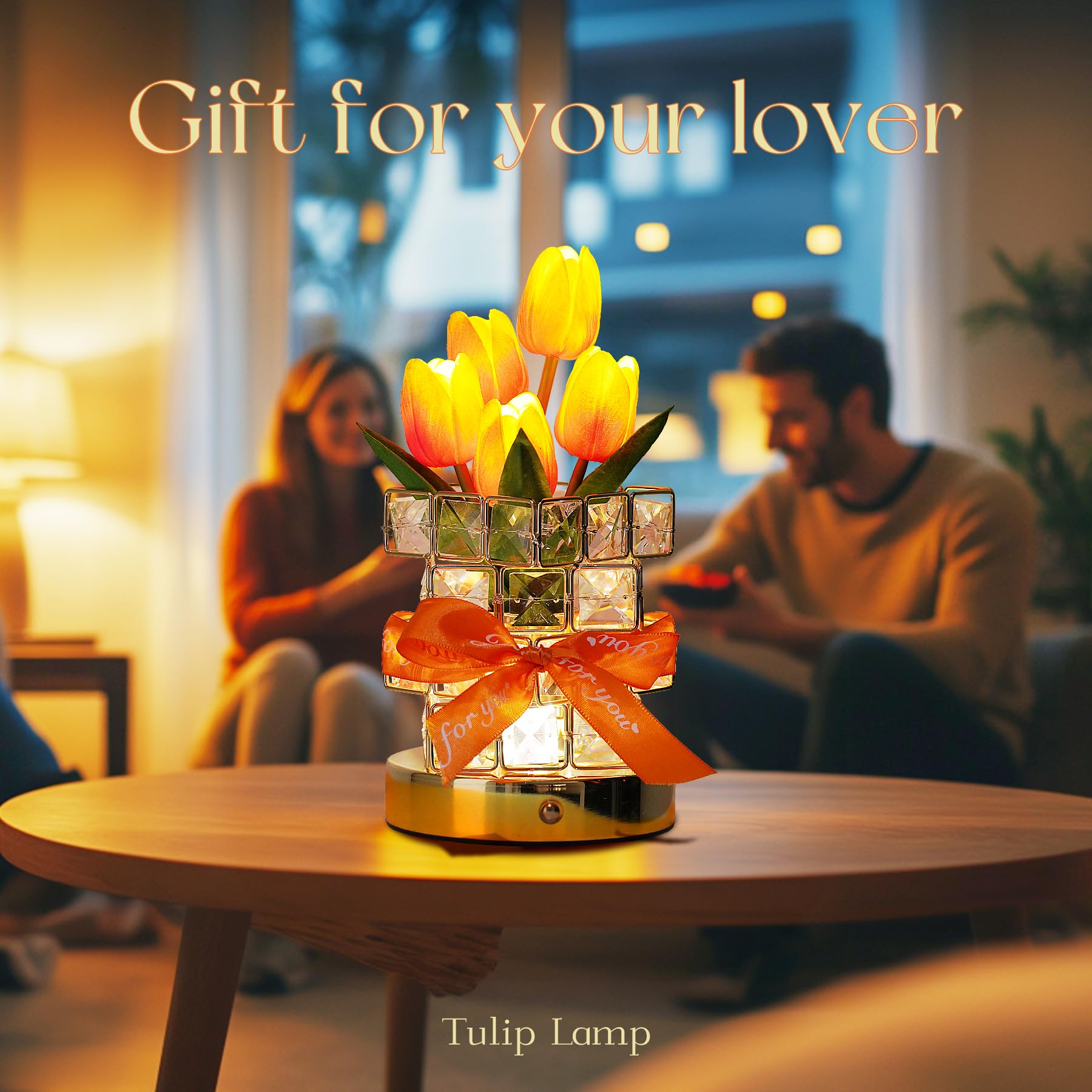 Nuunuy Gifts For Women - Tulip Flower Led Table Lamp  Cordless Touch Night Light  3 Color Dimmable  Birthday Mother? Day Valentine? Christmas Gift For Mom  Wife  Girlfriend