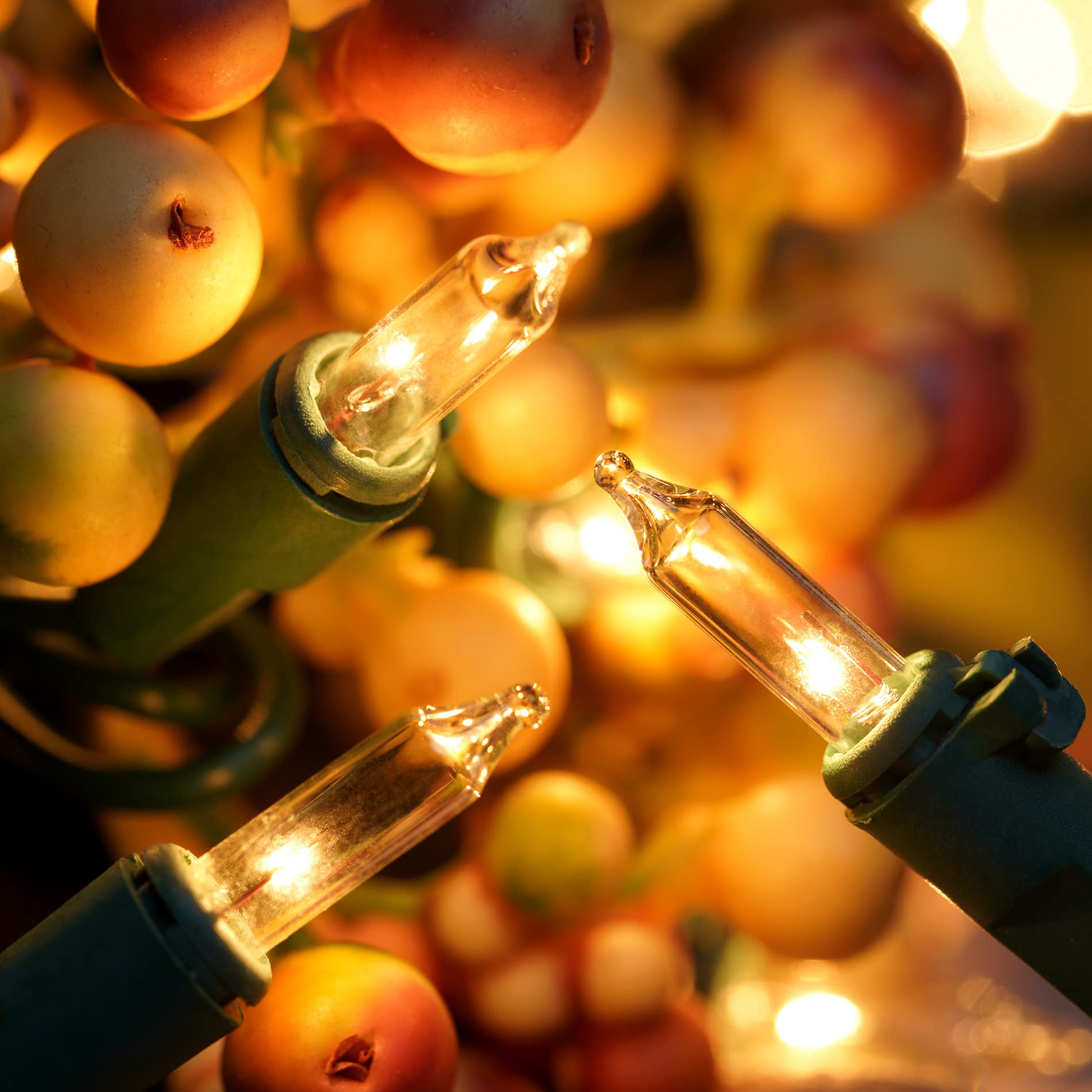 Yuletime 200 Clear Christmas Lights, Pack Of 2 Sets 33 Feet 100 Count Ul Certified Incandescent String Lights (Clear - Green Wire)