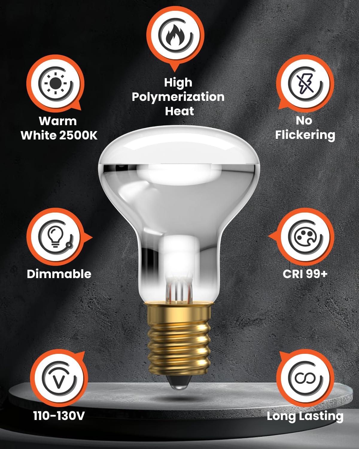 Doright Lava Lamp Bulb E17, 40W Molten Wax Lamp Bulbs, Replacement For Lava Lamps, R39 Glitter Lamps, Dimmable Warm White 2500K