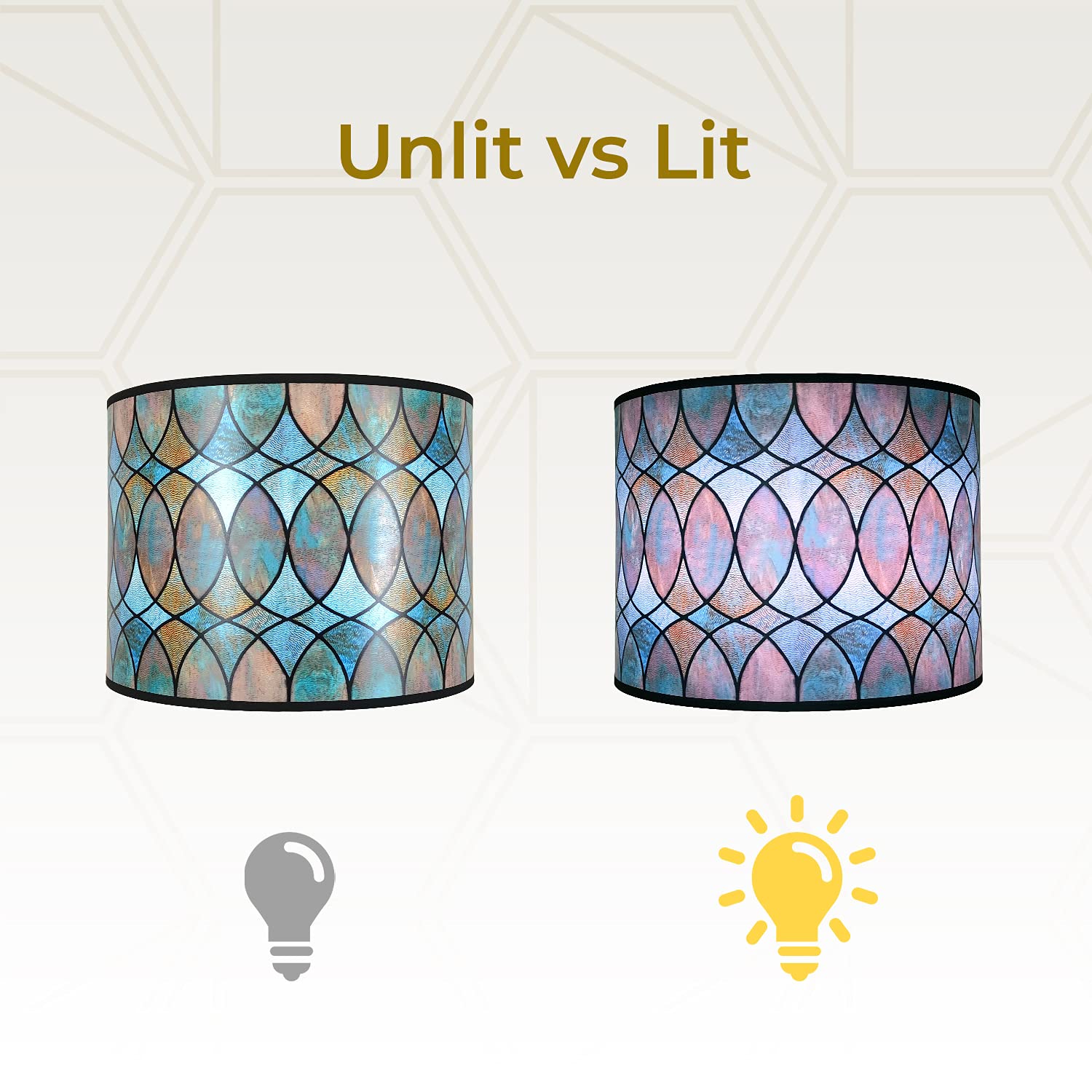 Royal Designs, Inc. Decorative Drum Shade, 10x10x8, Metal, Cool Hues, Model HBC-8041-10