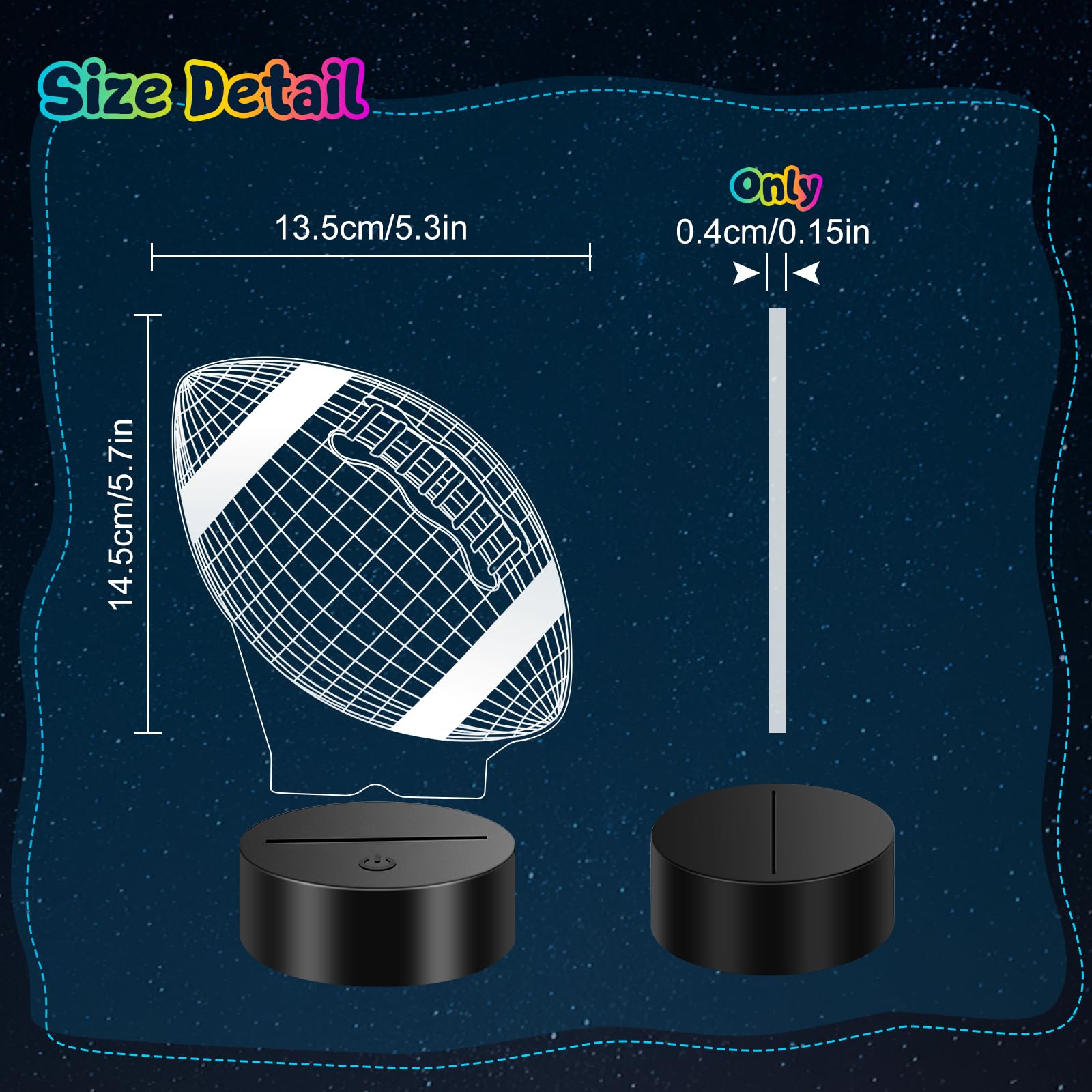 Linkax Football Gifts Stocking Stuffers For Kids Teens Boys Girls  Rugby 3D Illusion Night Light Christmas Gifts For Kids  6 7 8 9 10 11 12 13 Year Old Birthday Presents Room Decor  Toys For Ages 8-13