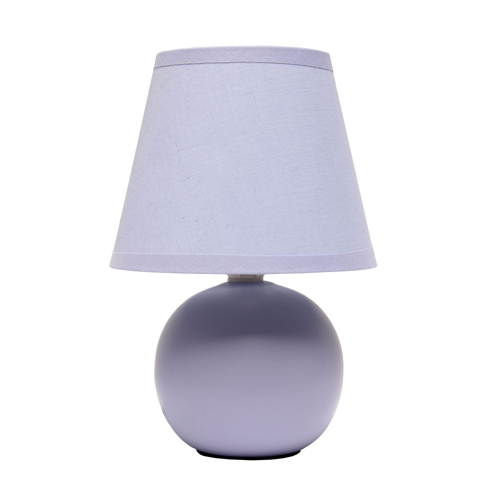 Creekwood Home Purple 8.66&quot; Ceramic Orb Base Bedside Table Lamp With Drum Shade
