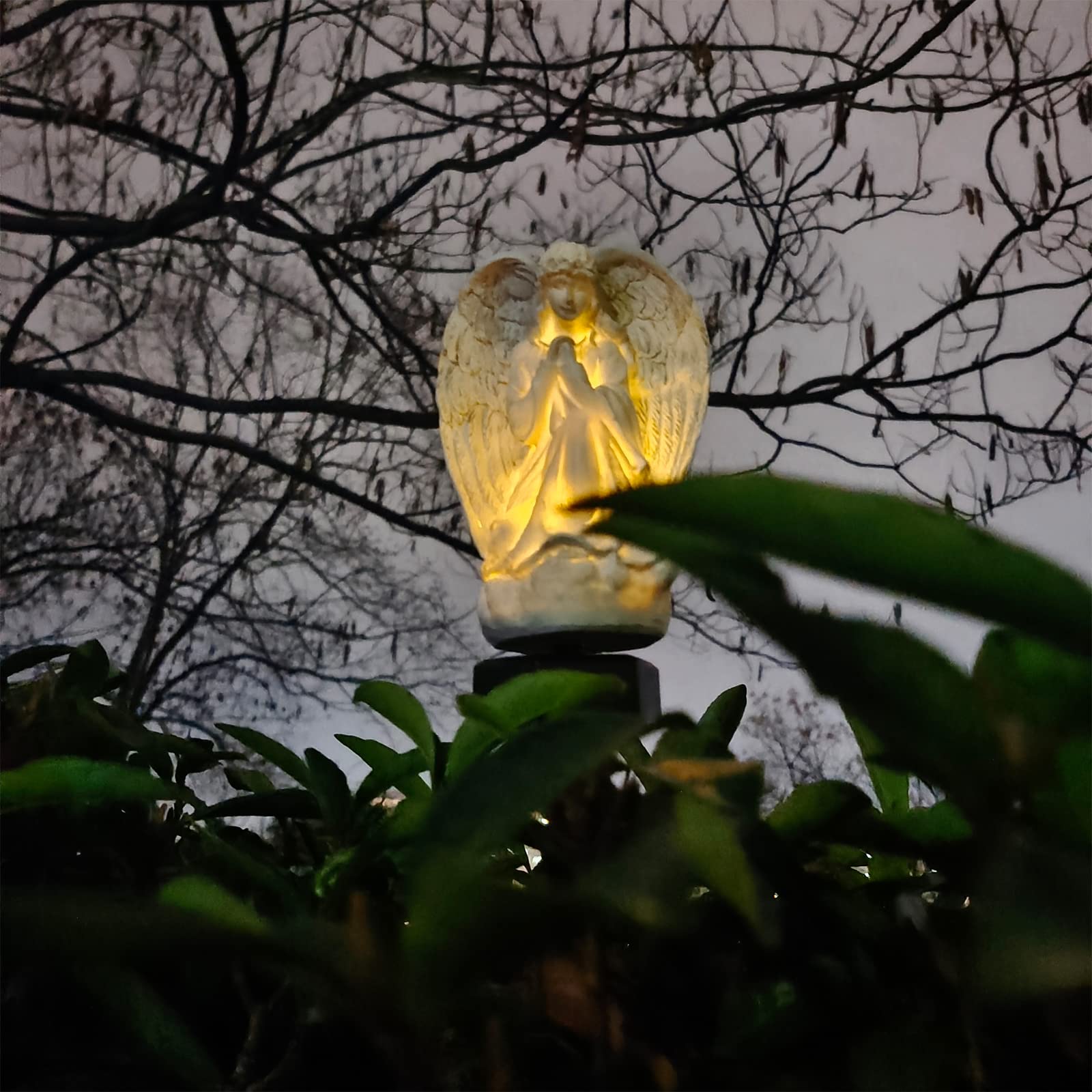 Xurleq Solar Garden Light - Waterproof Angel Resin Decor For Lawn, Patio & Fence