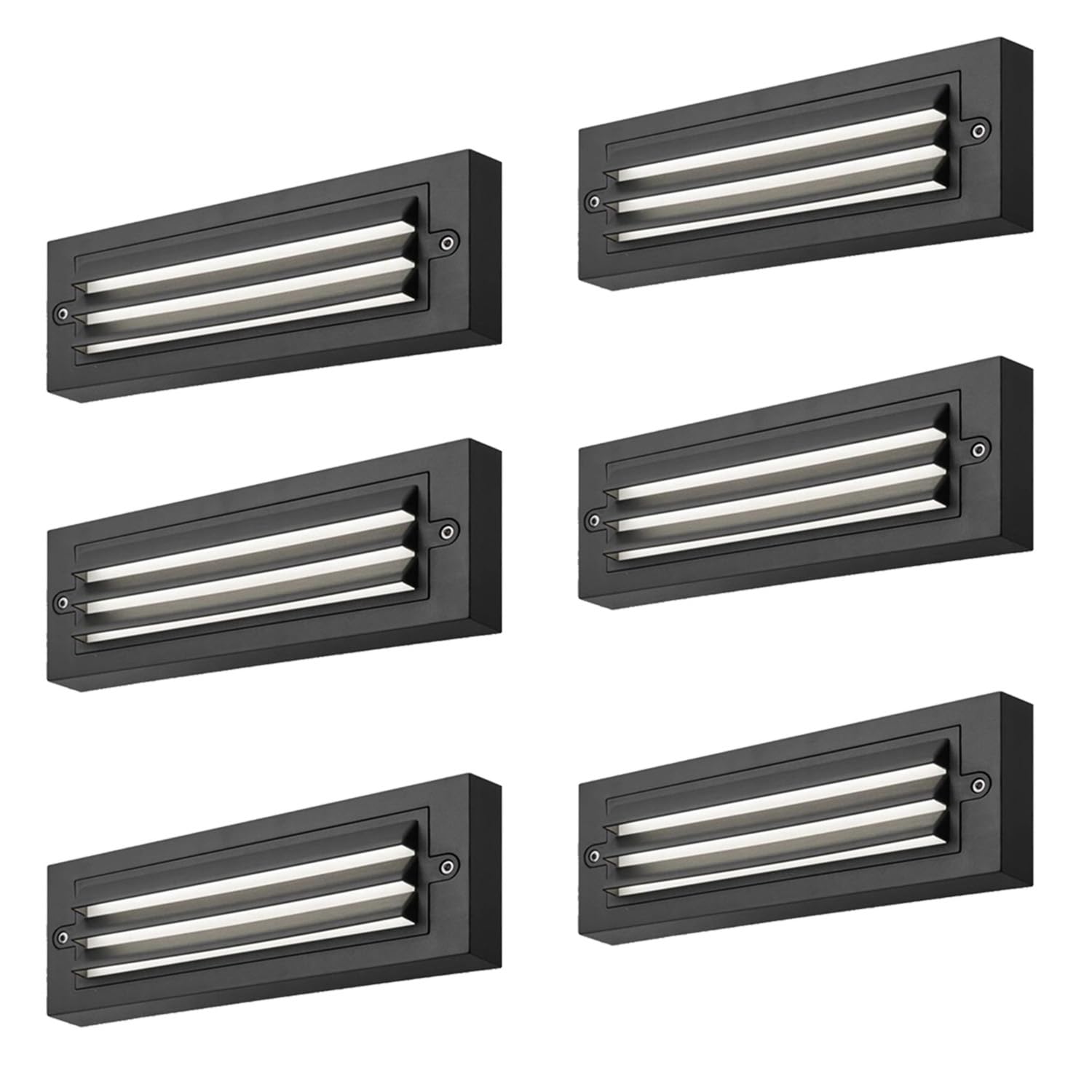 ZONK LED Stairway Lights, 120V Waterproof IP65, 6W, 4000K, 10.04 Inch, Black, Model 2551B, 1 Pack