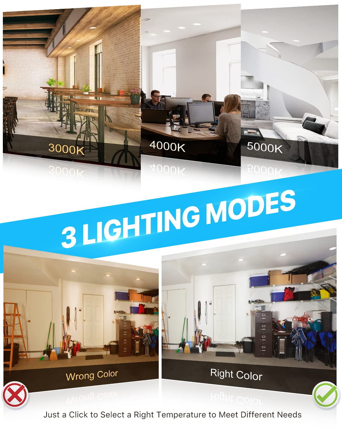 Ensenior 6 Pack 4 Inch Ultra-Thin Led Recessed Ceiling Light With Junction Box, 3000K/4000K/5000K Selectable, 9W 75W Eqv, Dimmable, 750Lm High Brightness - Etl And Energy Star Certified