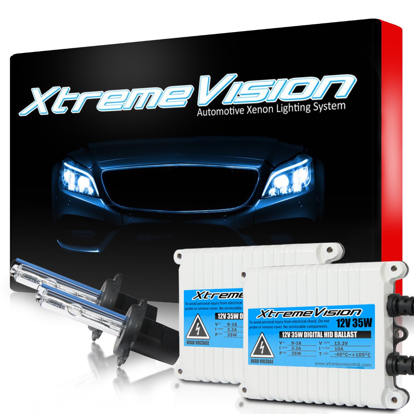 Xtremevision 35W Ac Xenon Hid Bundle With Slim Ac Ballast (1 Pair) And H7 4300K - Bright Daylight - Xenon Bulb (1 Pair