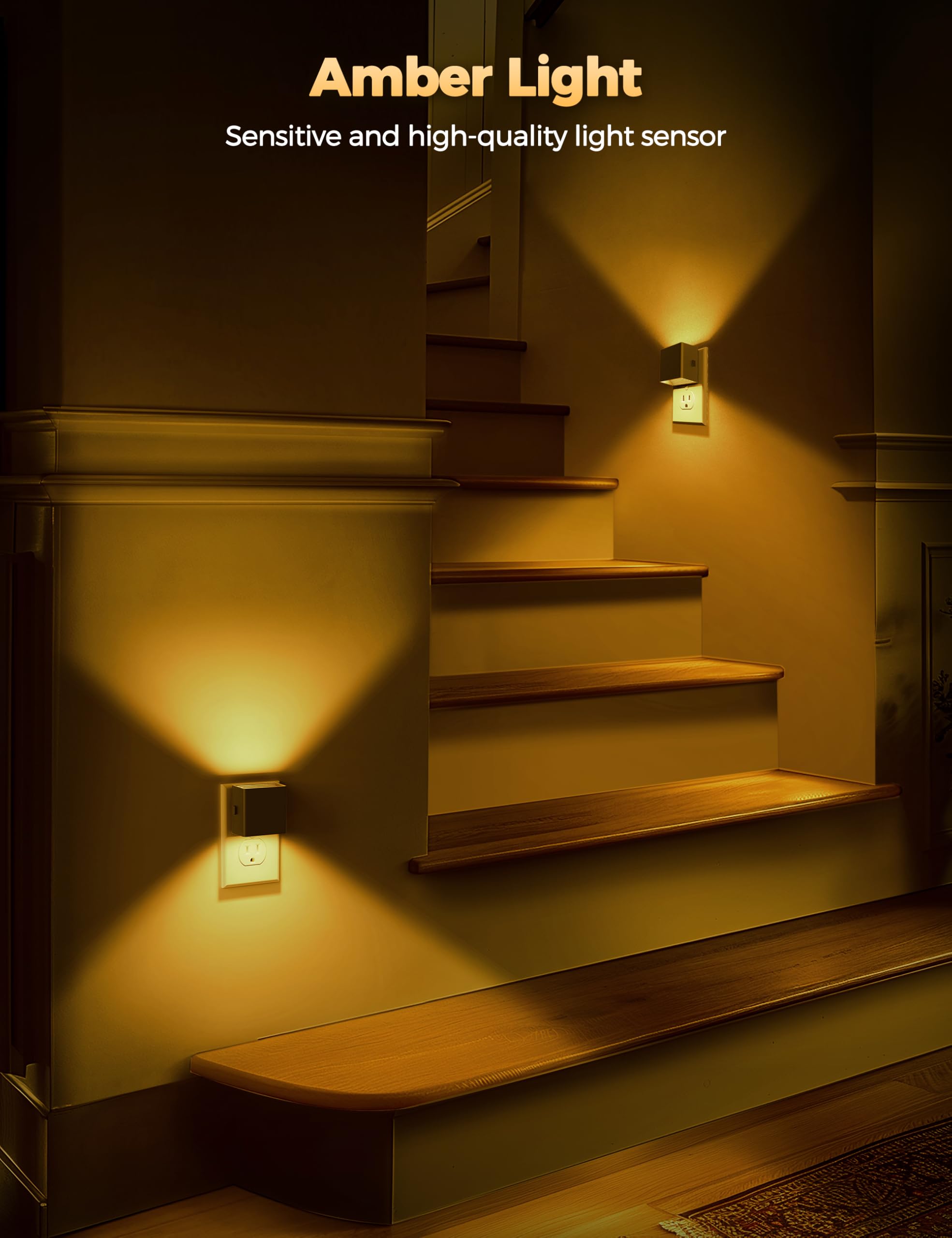 Doresshop Led Night Lights Plug Into Wall [2 Pack], Plug In Nightlight, 3 Level Brightness Adjustable Night Light, Dusk To Dawn