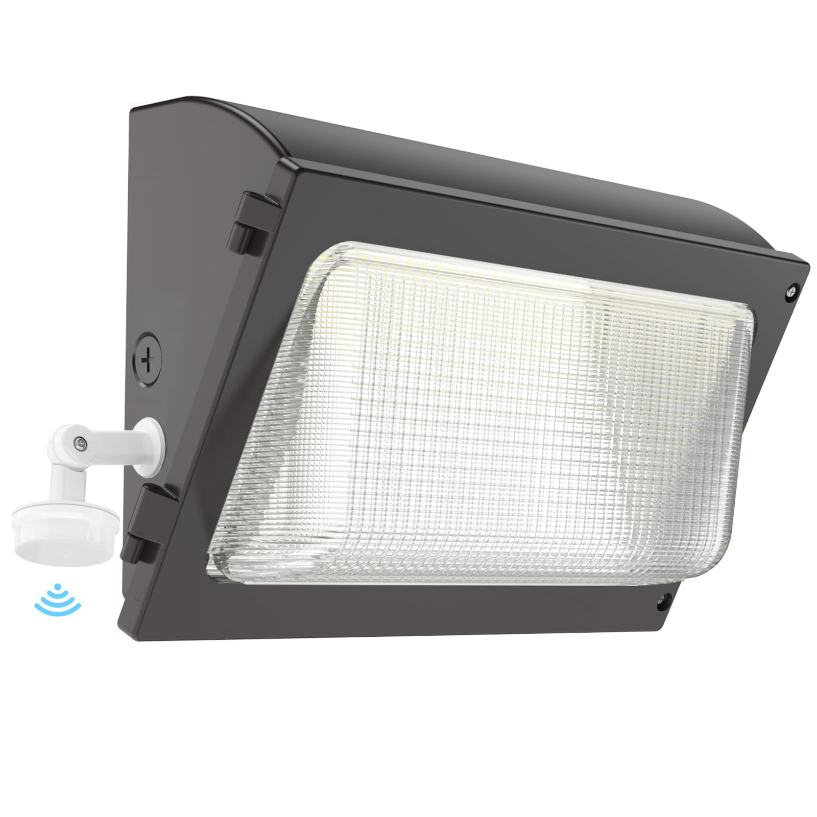HYPERLITE LED Wall Pack Light 120W with Motion Sensor, 15600lm, Aluminum, Bronze, Model WP-OV-120W-Motion-1PACK