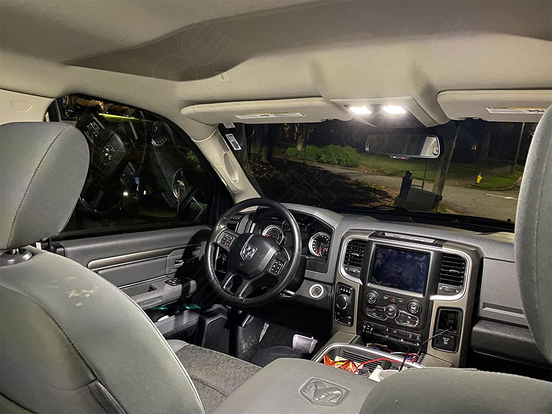 Brishine White Interior Led Lights Kit For Dodge Ram 2009 2010 2011 2012 2013 2014 2015 2016 2017 2018 Super Bright 6000K Led Interior Light Bulbs Package + License Plate Lights And Install Tool