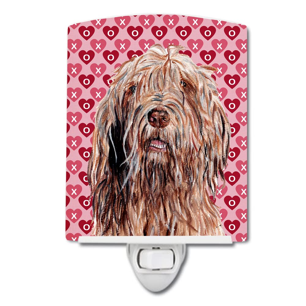 Carolines Treasures Ceramic Night Light, Otterhound Hearts Design, UL-Certified, 6x4x3in, Multicolor, Model SC9709CNL