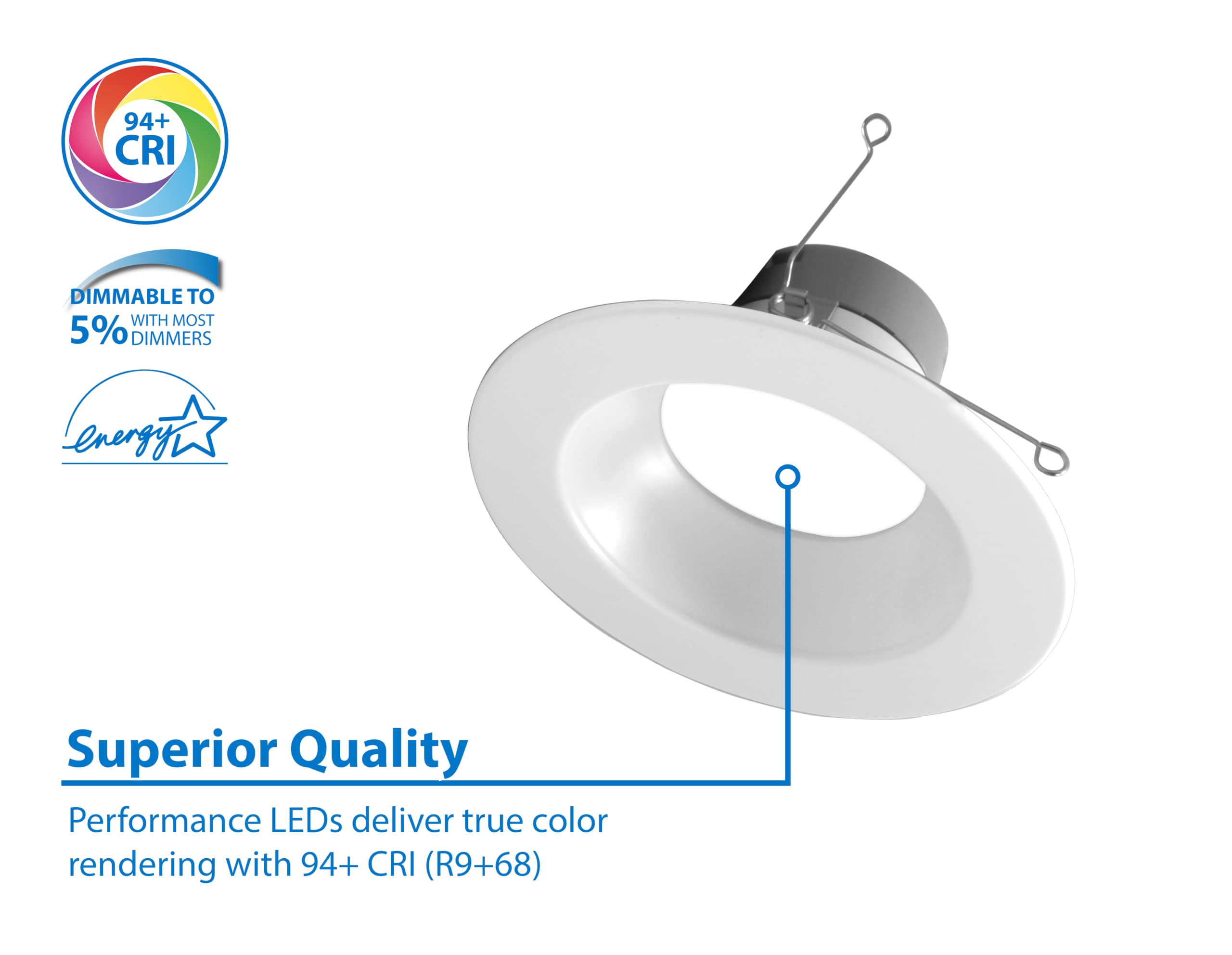 Nicor Lighting Dlr56(V6) 5/6-Inch White 900 Lumen 3000K Recessed Led Downlight (12 Pack) (Dlr566091203Kwh-12Pk)