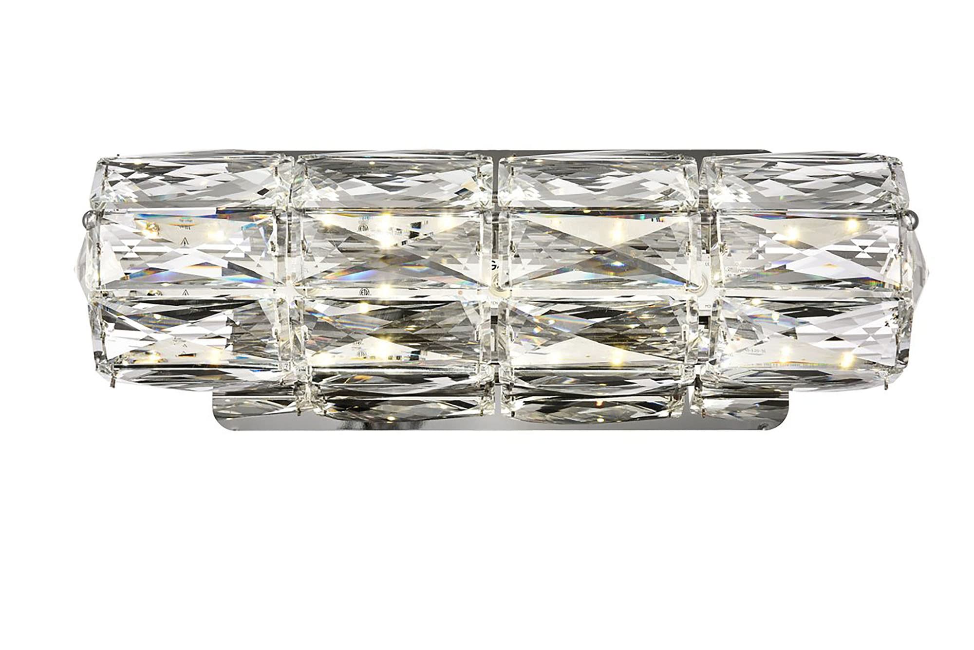 Elegant Decor Indoor Modern Valetta Integrated LED chip Light Chrome Wall Sconce Clear Royal Cut Crystal  12.2x4.7