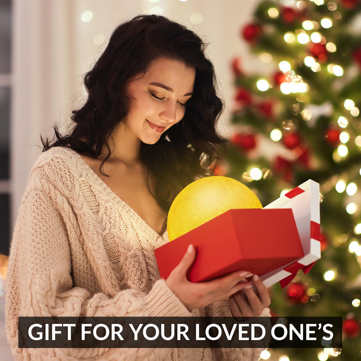 Himalayan Glow Moon Lamp - Dimmable LED Night Light, Remote & Touch Control, White, Model 858560002022