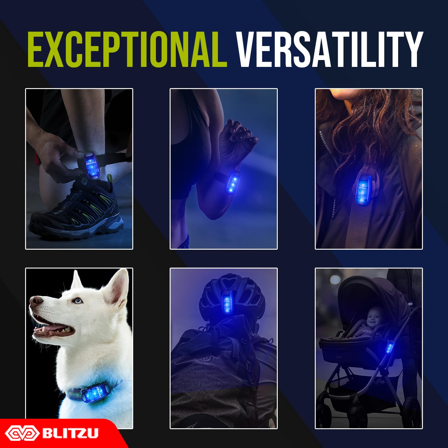 BLITZU Backpack Light Leash Light Night Walking Safety Gear Jogging Lights Safety Night Night Running Light Jogging Light Flashi