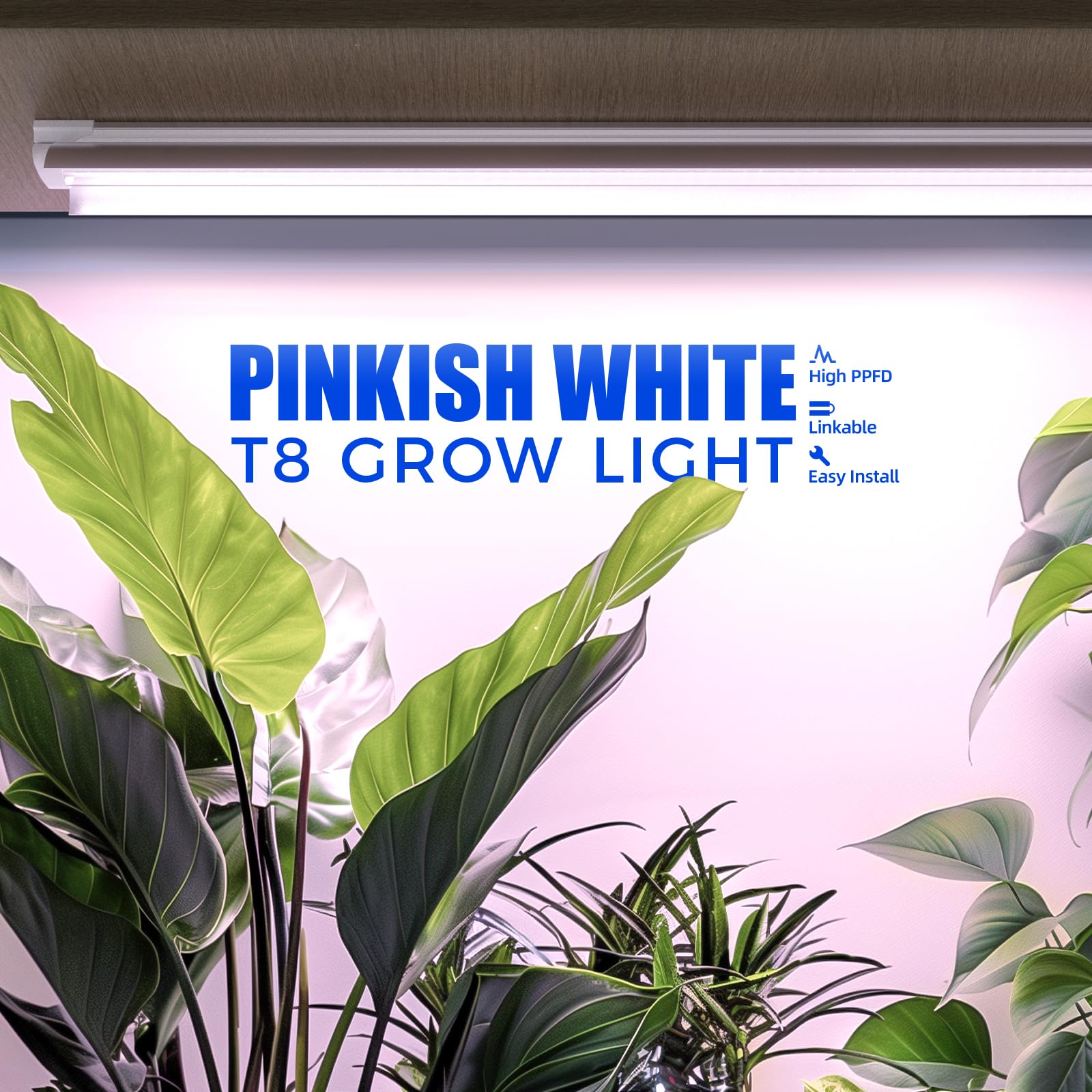 Barrina LED Grow Light 4FT, 168W V-Shape Reflector Combo, Full Spectrum, Pinkish White, Model QL42, 4-Pack
