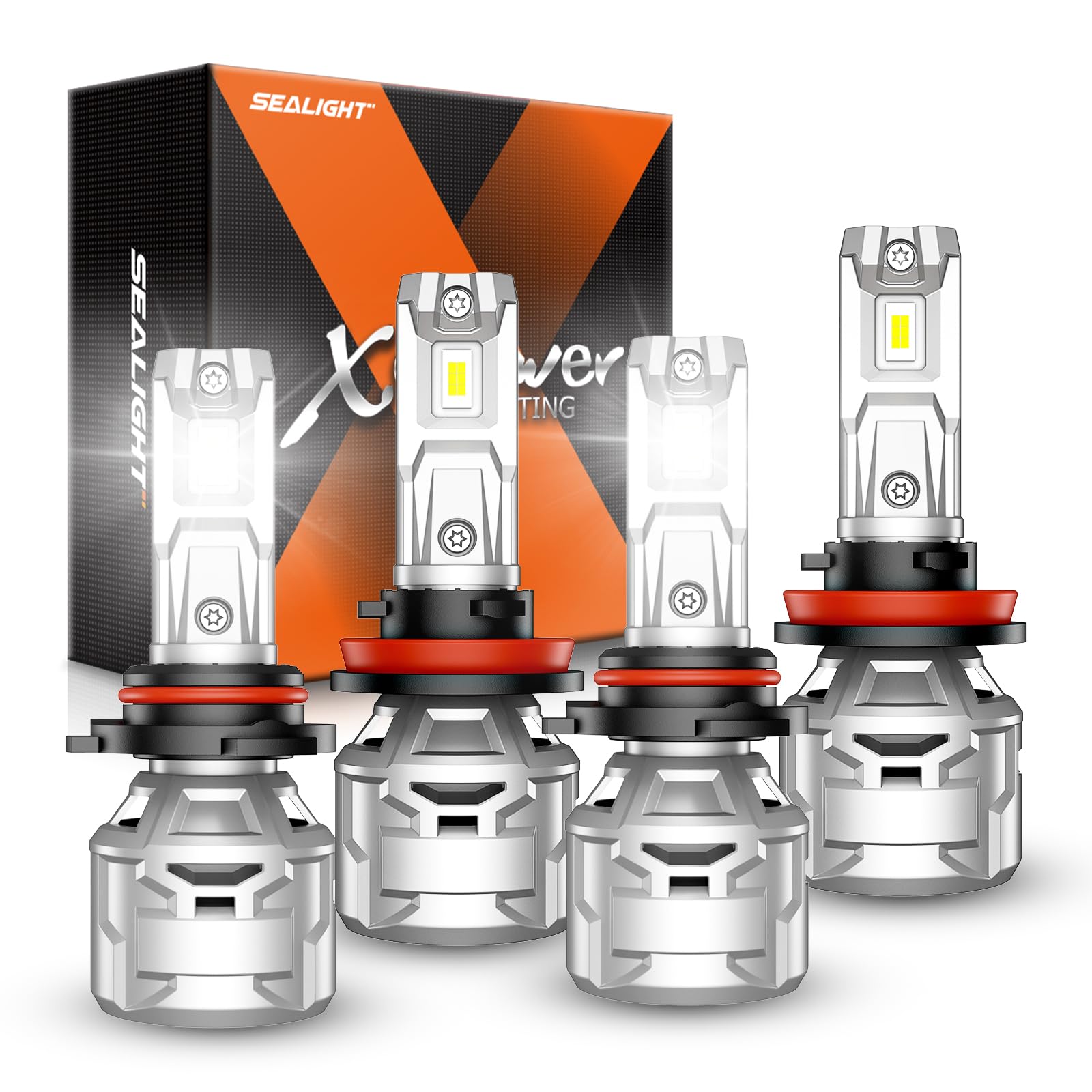 SEALIGHT 9005 H11 Fog Lights, 60000LM, 6500K Cool White, 15000RPM Cooling Fan, Pack of 4