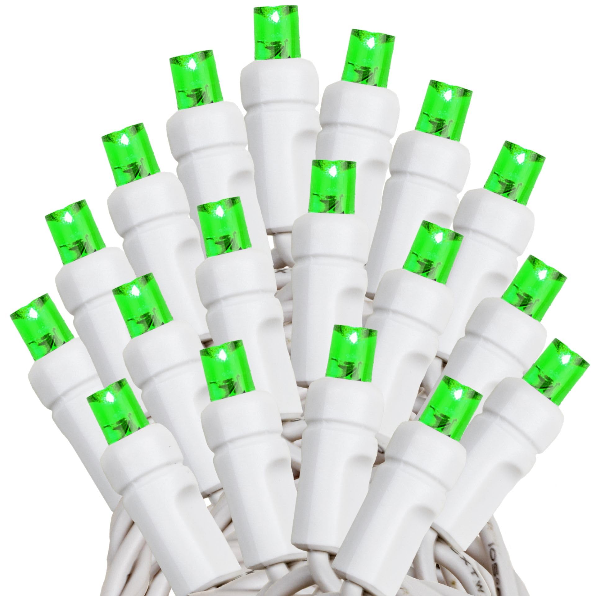 Novelty Lights LED Mini Light Set, 50 Count, 25 Feet, Green, Copper Wire, Outdoor Wedding Patio String Lights