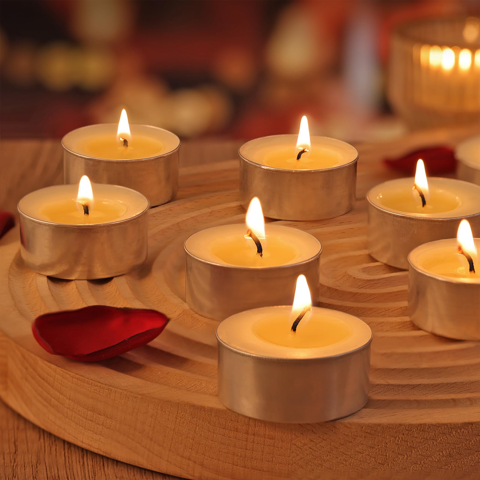 Devi 6H Soy Tea Lights Candles 25 Pack, Unscented White Tealight Candles Bulk-6 Hours Long Burning, Small Soytea Light Candles-B