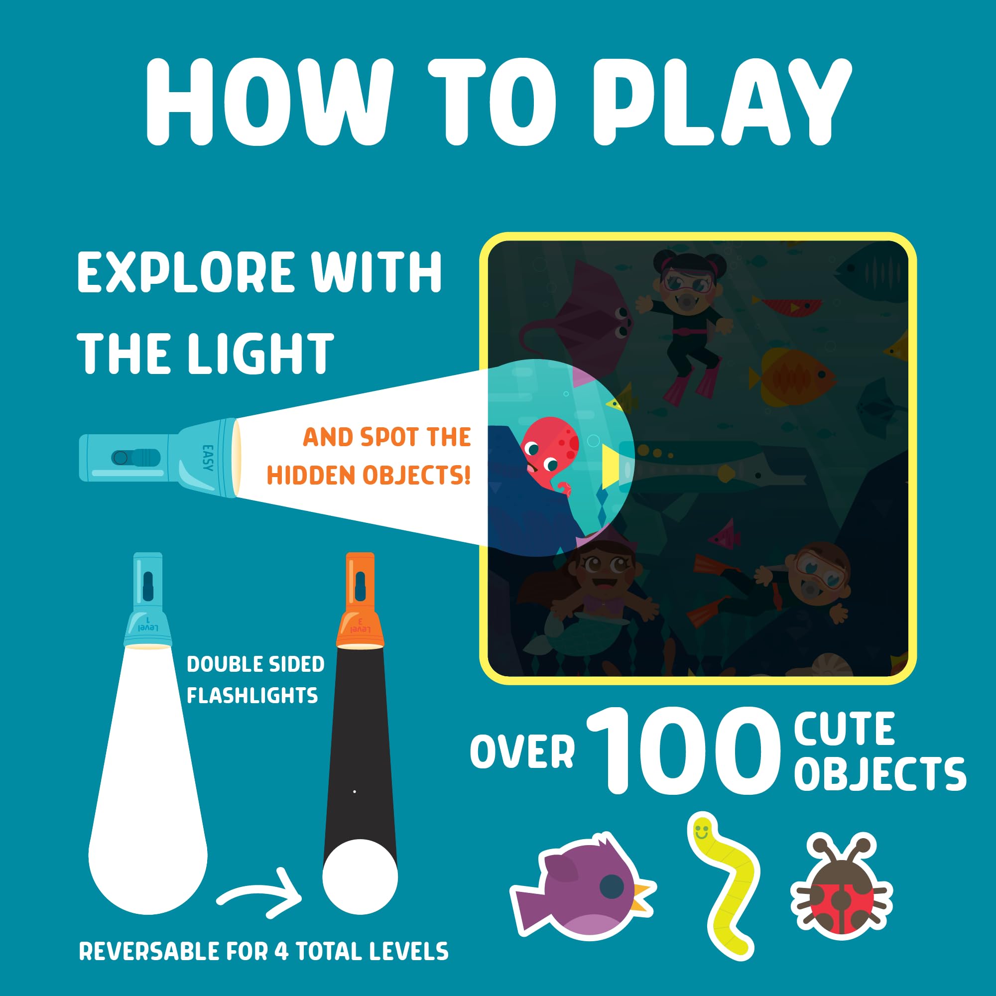 Chuckle & Roar - Flashlight Seek & Find - Engaging Puzzle Solving For Toddlers - Great Game For Young Learners - Travel Ready - Ages 3 And Up