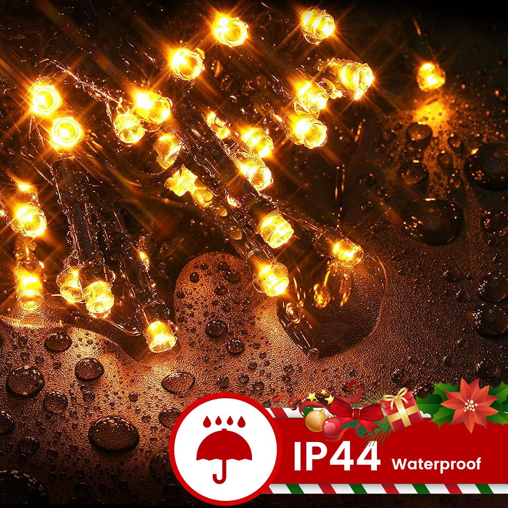 Areker 82Ft 1000Led Christmas Lights Outdoor Indoor  Green Wire Christmas String Lights Plug In  Ultra Bright 8 Modes Waterproof Fairy Lights For Xmas Tree Party Wedding Decoration  Warm White