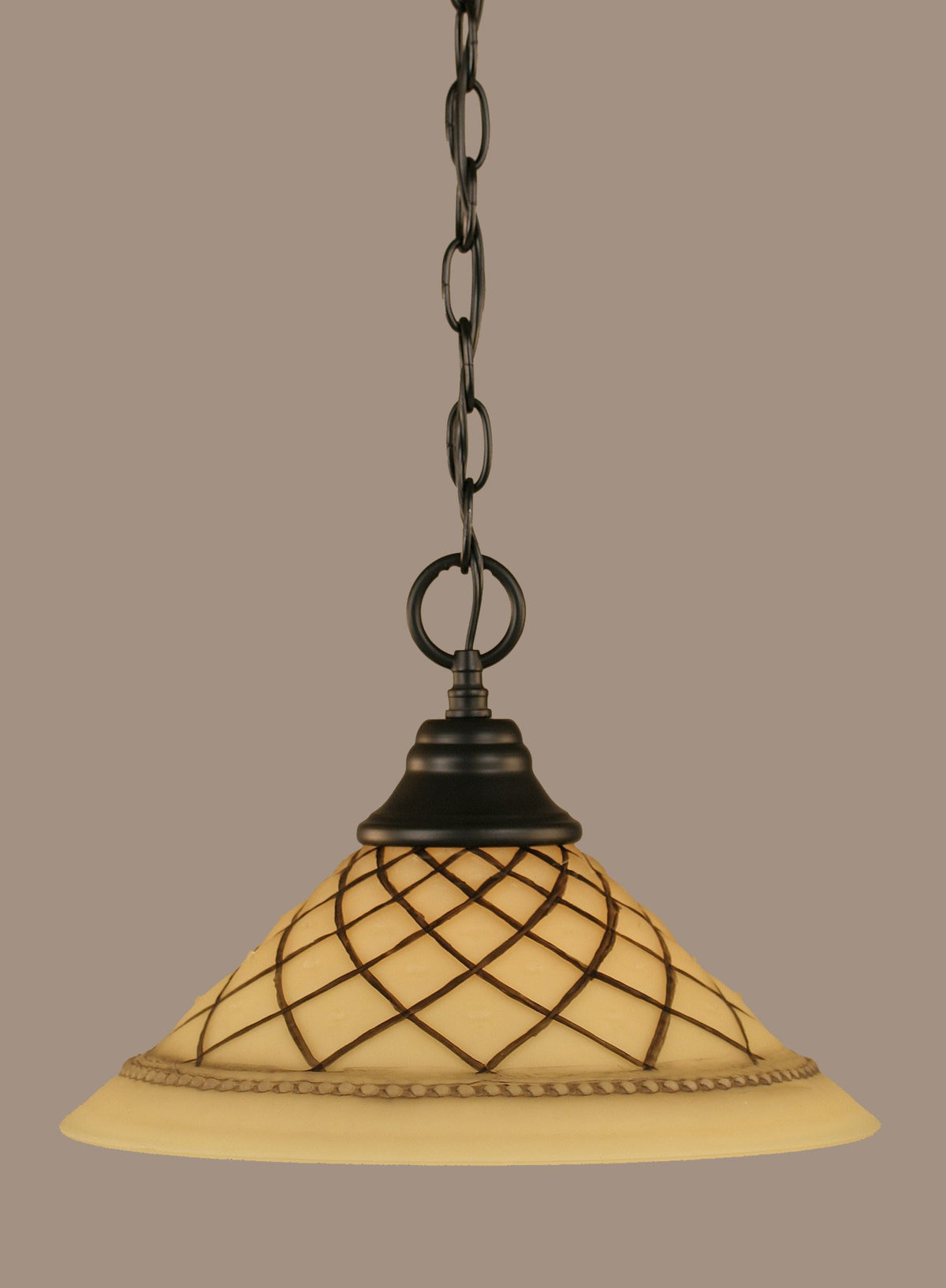 Toltec Lighting 1 Light Pendant In Matte Black (10-Mb-7182)