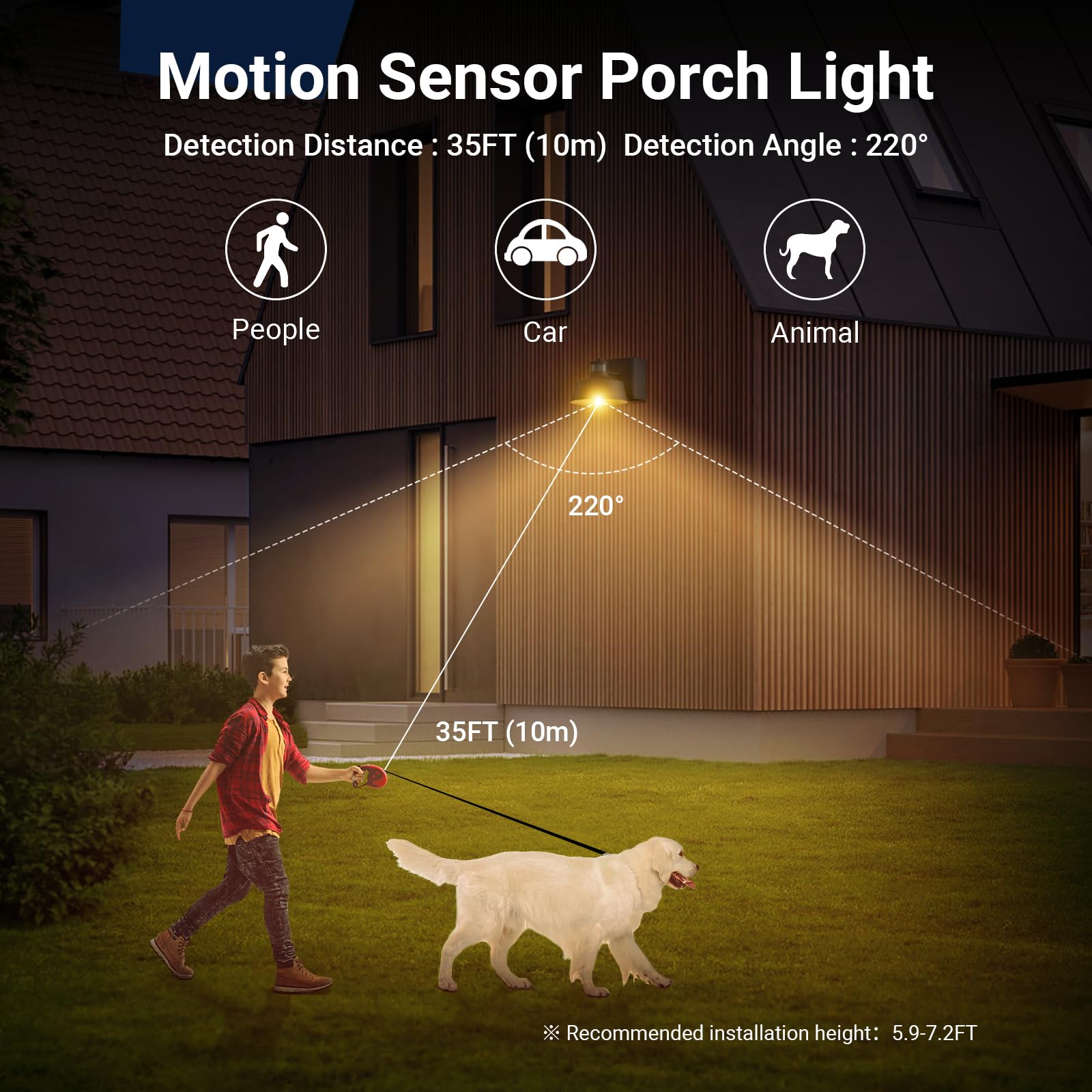 Ehaho Porch Lights With Outlet, Dusk To Dawn Motion Sensor Outdoor Light With Outlet Built-In, Waterproof Anti-Rust Lantern Outside Light With Gfci Outlet, Wall Sconce Light With Plug For Front Door