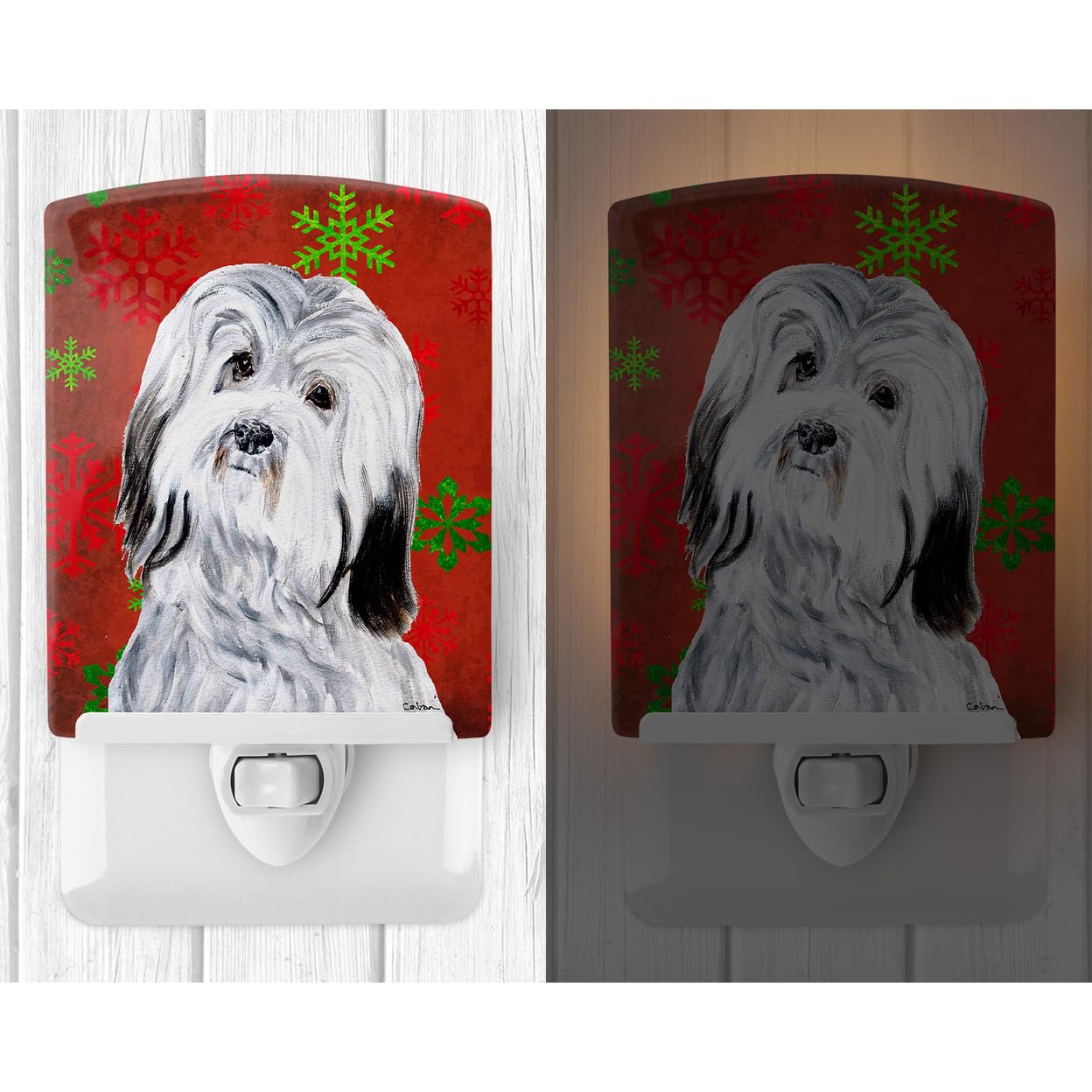 Carolines Treasures Ceramic Night Light SC9761CNL, 6x4x3in, Multicolor, UL-Certified for Bedroom, Bathroom, Nursery, Hallway, Kitchen