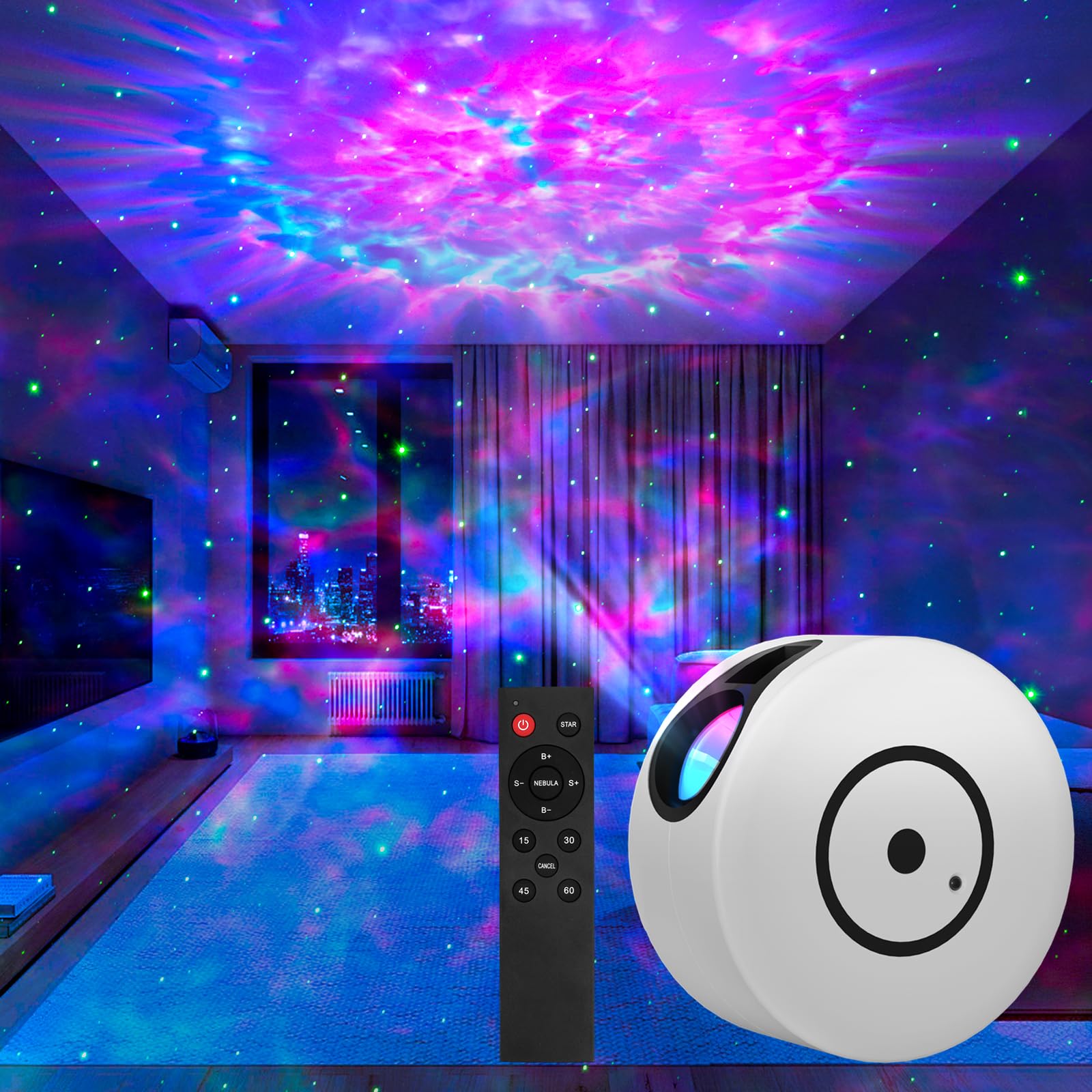 Galaxy Projector for Bedroom, Galaxy Light Projector with Timer and Remote, Starry Nebula Ceiling Night Light, Room Decor, for C
