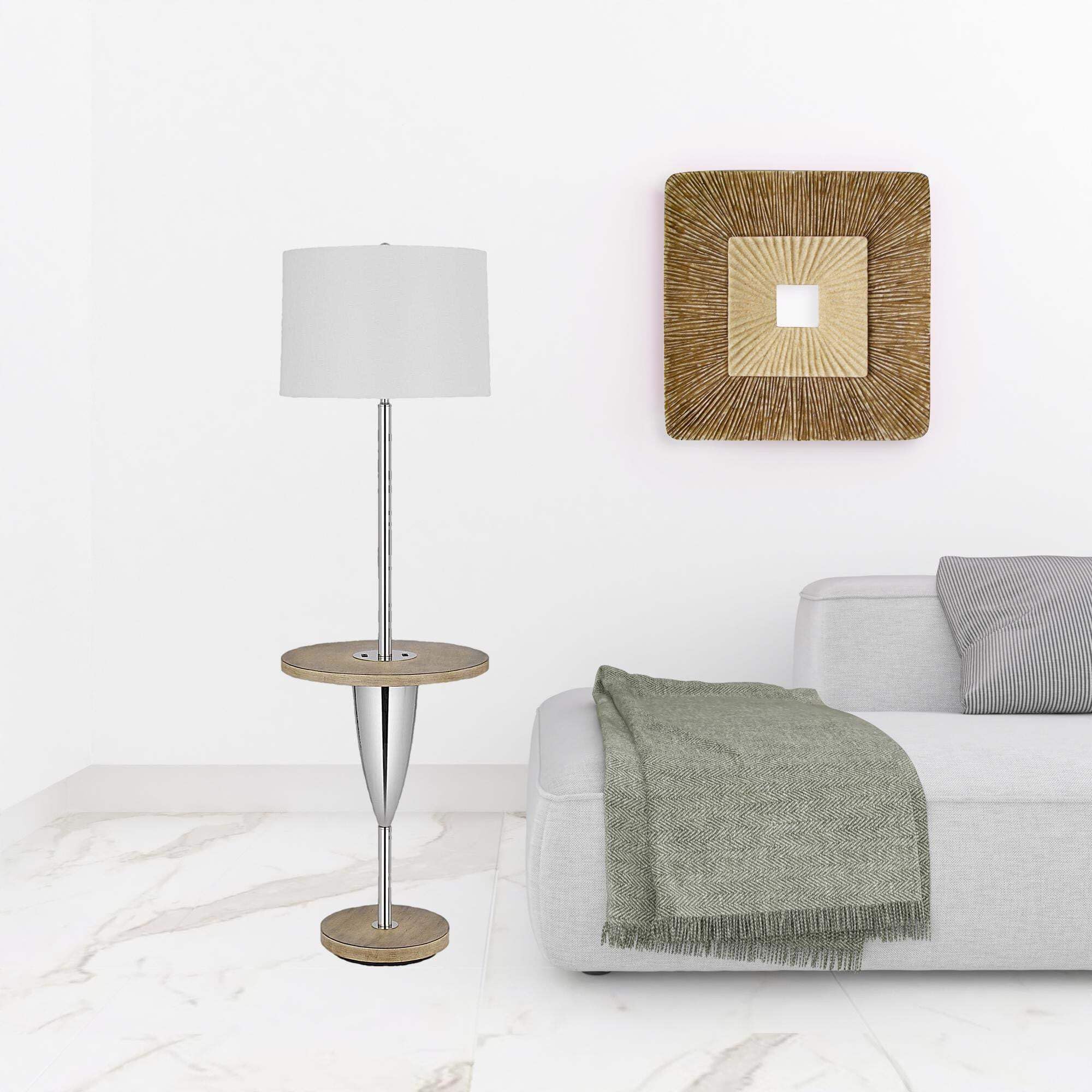 HomeRoots Tray Table Floor Lamp