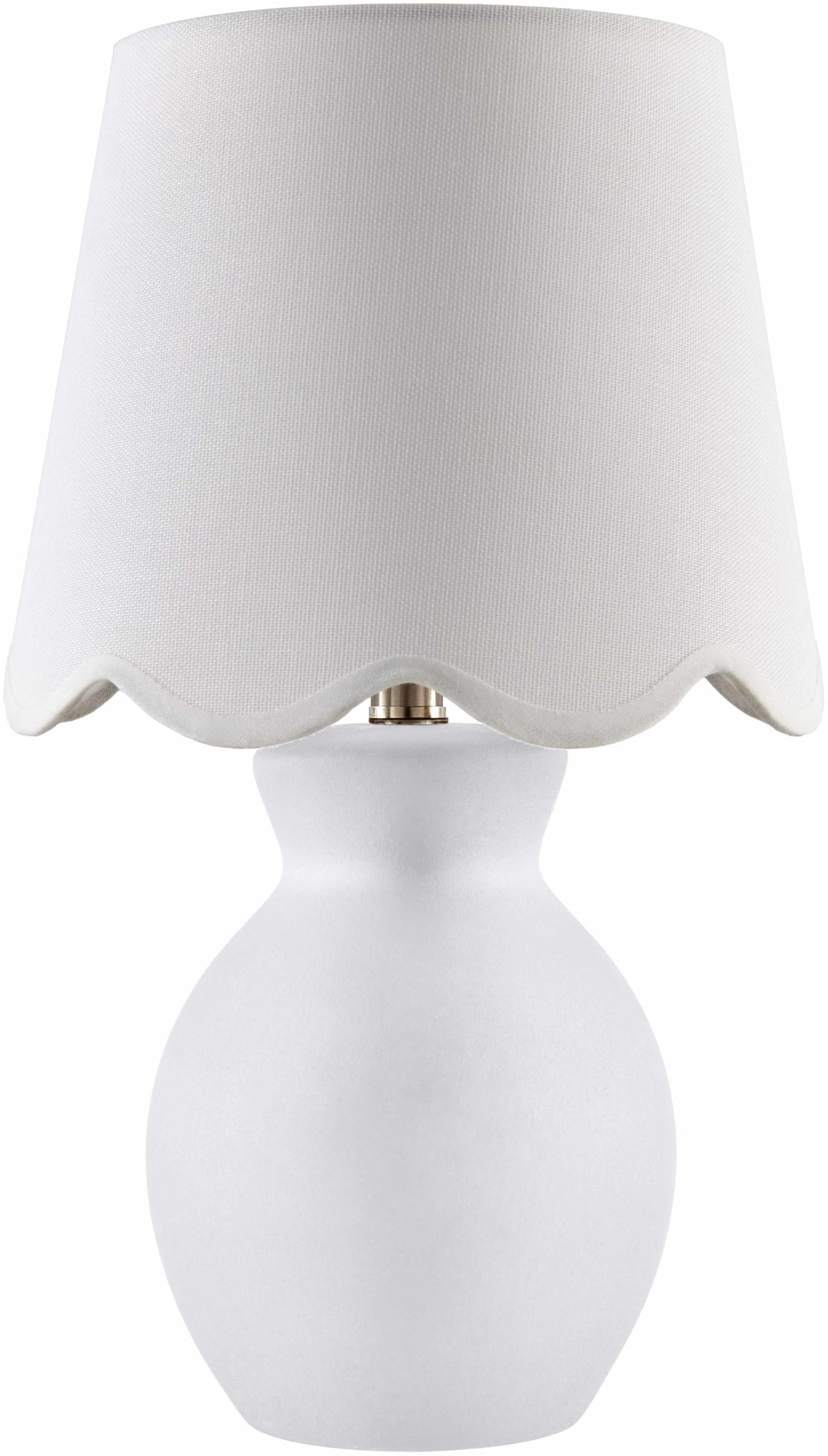 BoutiqueRugs Boho Ceramic Bedside Table Lamp, 15inH x 8inW x 8inD, White, Model SPXZVD8