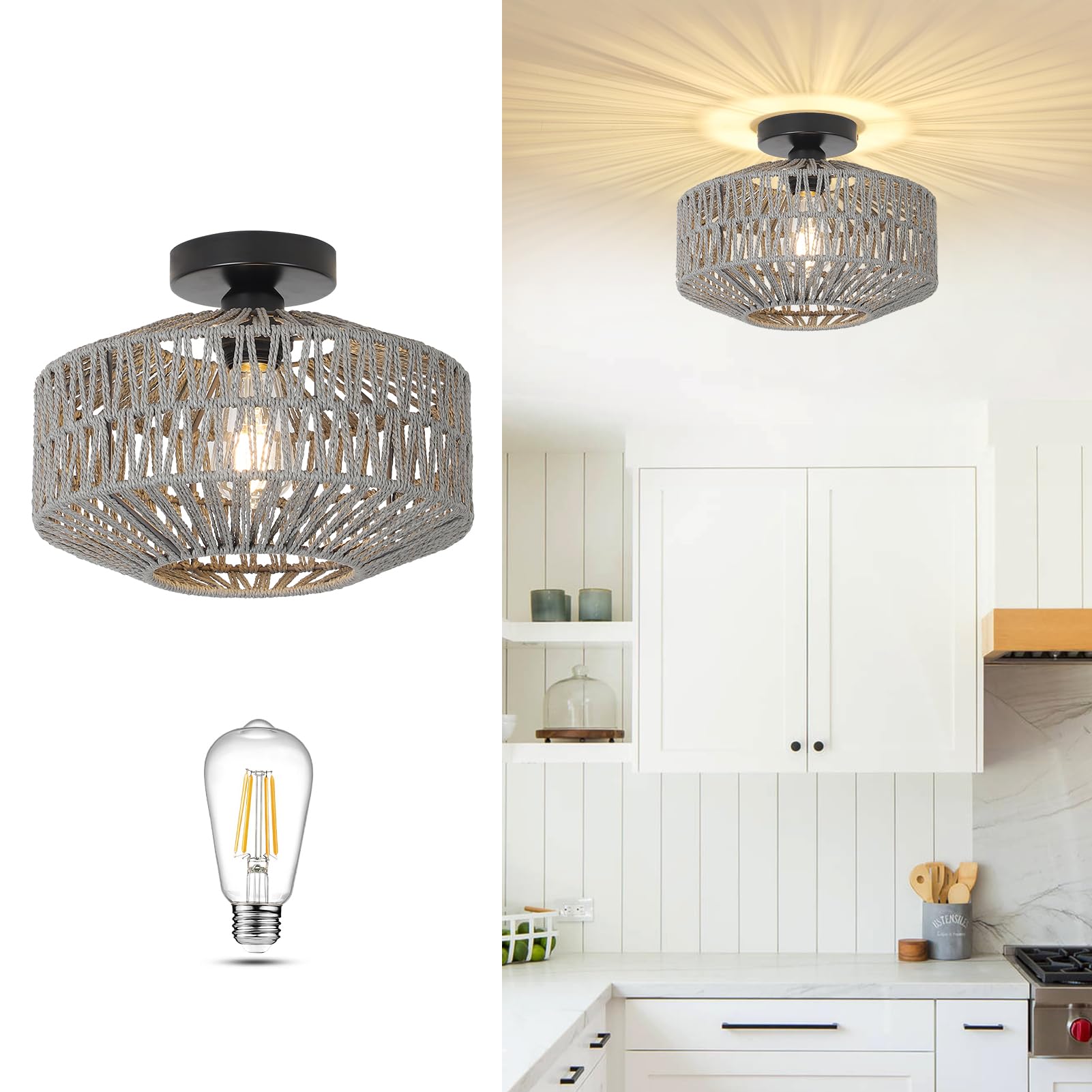 Jobtical Boho Light Fixtures Ceiling Mount