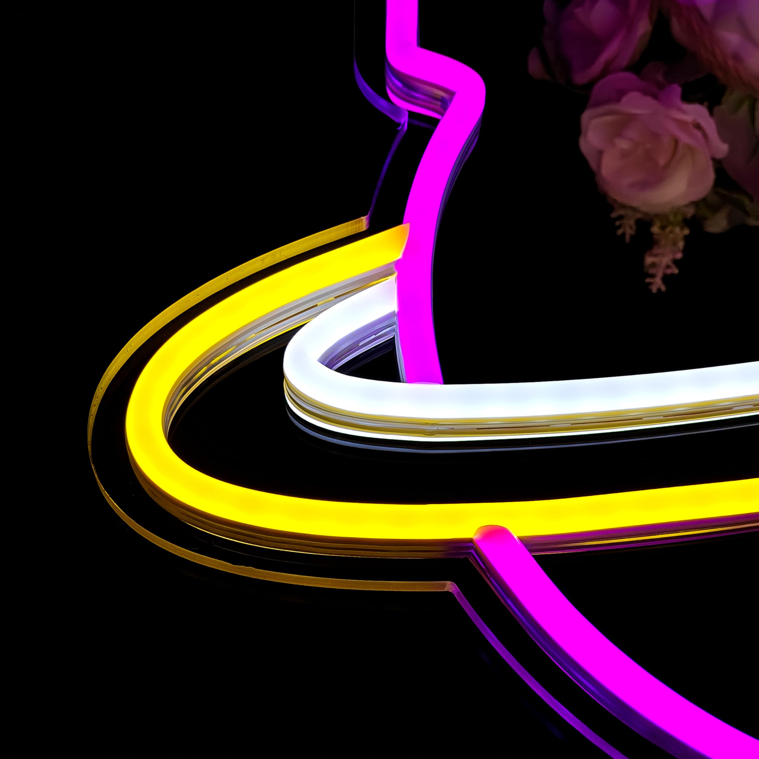 JOSEBRU Kuromii Neon Sign Night Light, 12x12 inches, Purple/White/Yellow, Anime Room Decor, Kawaii Wall Art