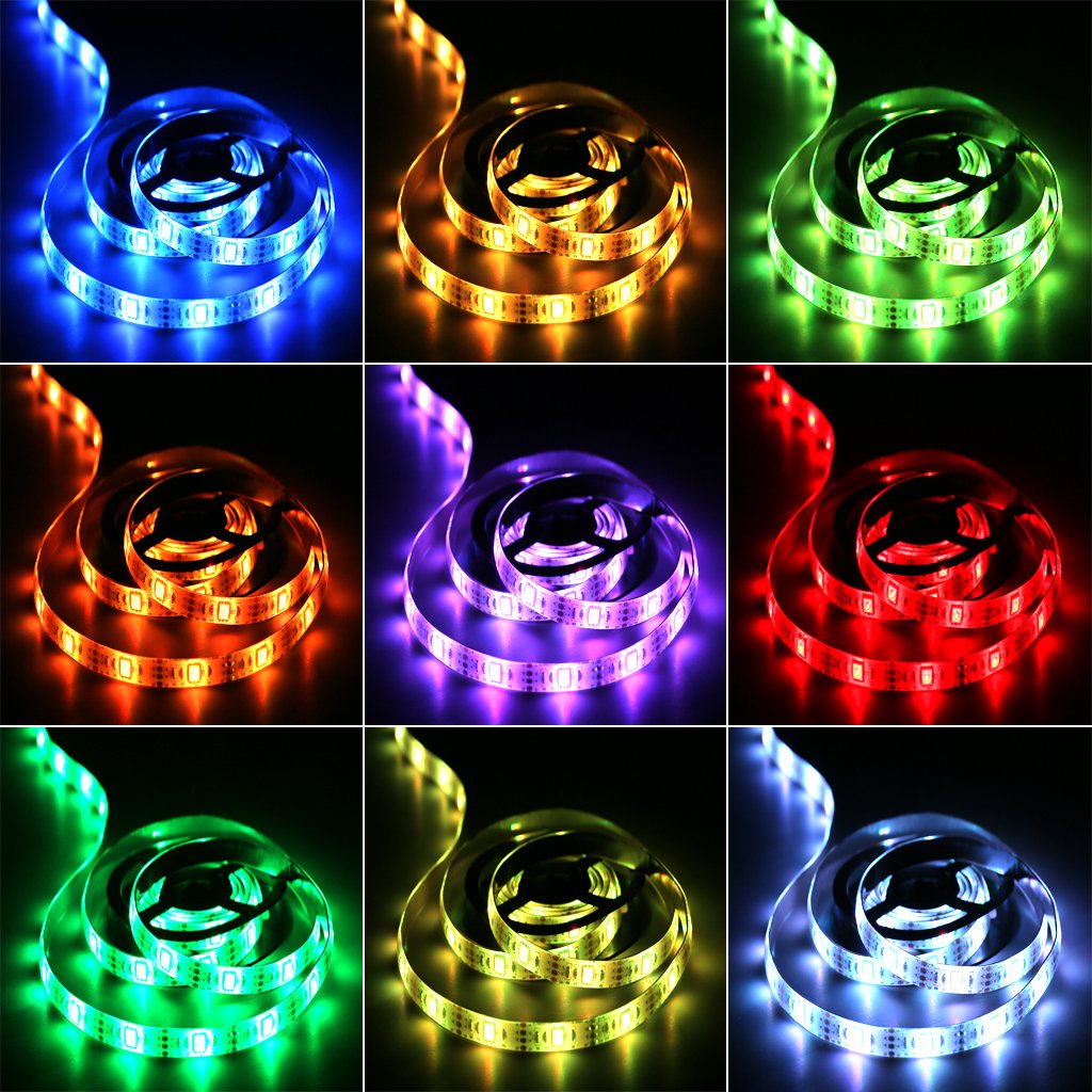 HIKENRI LED Strip Lights, Battery Powered, 6.56ft Waterproof, Multicolor, Remote Controlled, Pack of 1