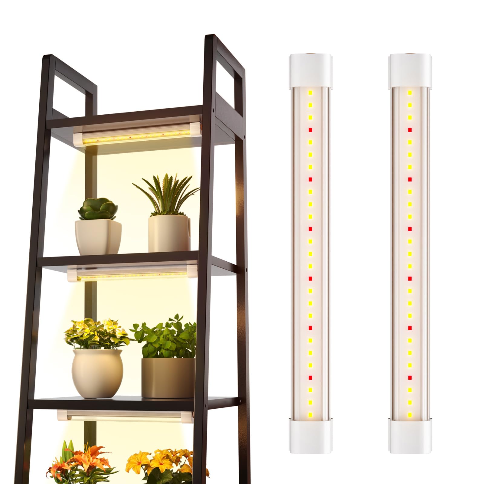 Freelicht T8 Grow Lights For Indoor Plants, 1Ft Full Spectrum Plant Lights, 20W(2 X 10W), 4 Installation Methods, Linkable Led G