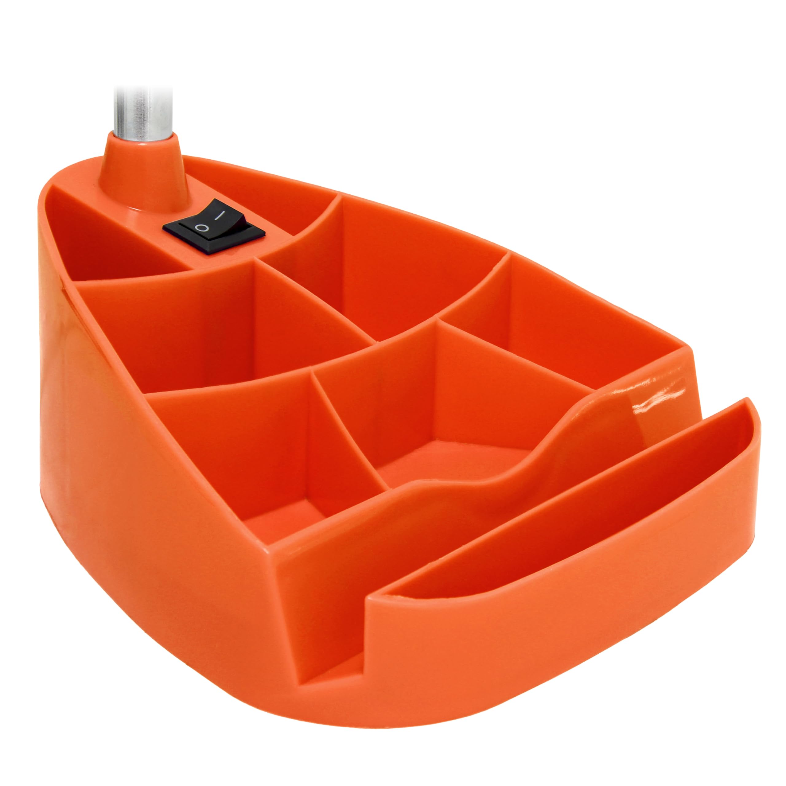 Simple Designs Ld1067-Org Compartmental Desk Lamp With Iphone/Ipad/Tablet Stand, Bendable Gooseneck, For Office, Living Room, Ni