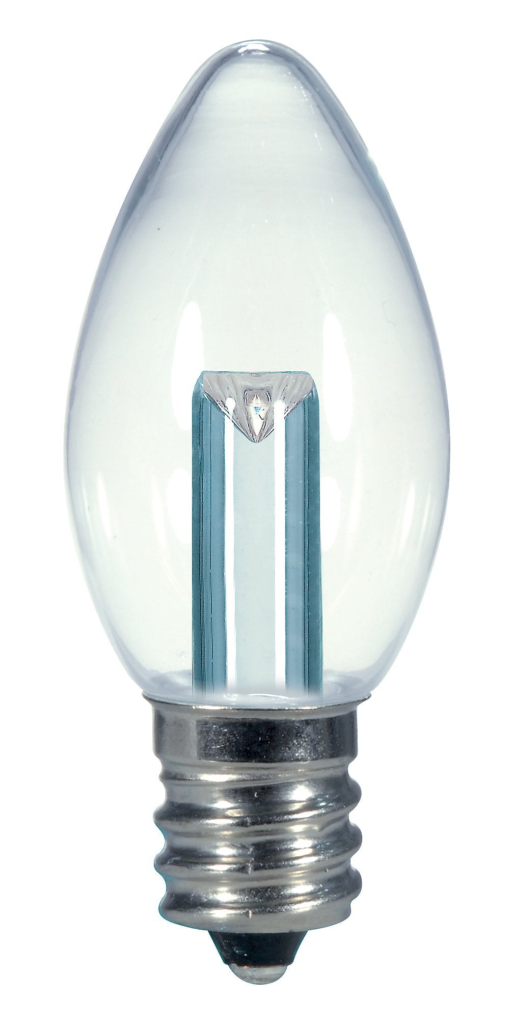 Satco S9156 Candelabra Bulb, 2.13 Clear Glass, Candela Finish