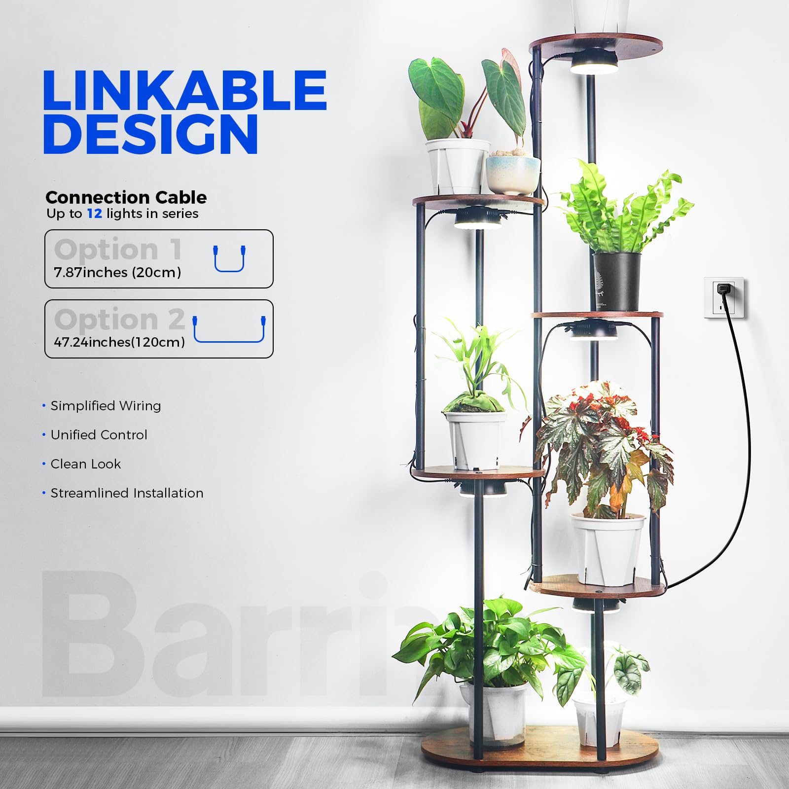Barrina OG09 Puck LED Grow Light, Full Spectrum 5000K, 18W, 2 Packs, Aluminum, Magnetic & Linkable, Black