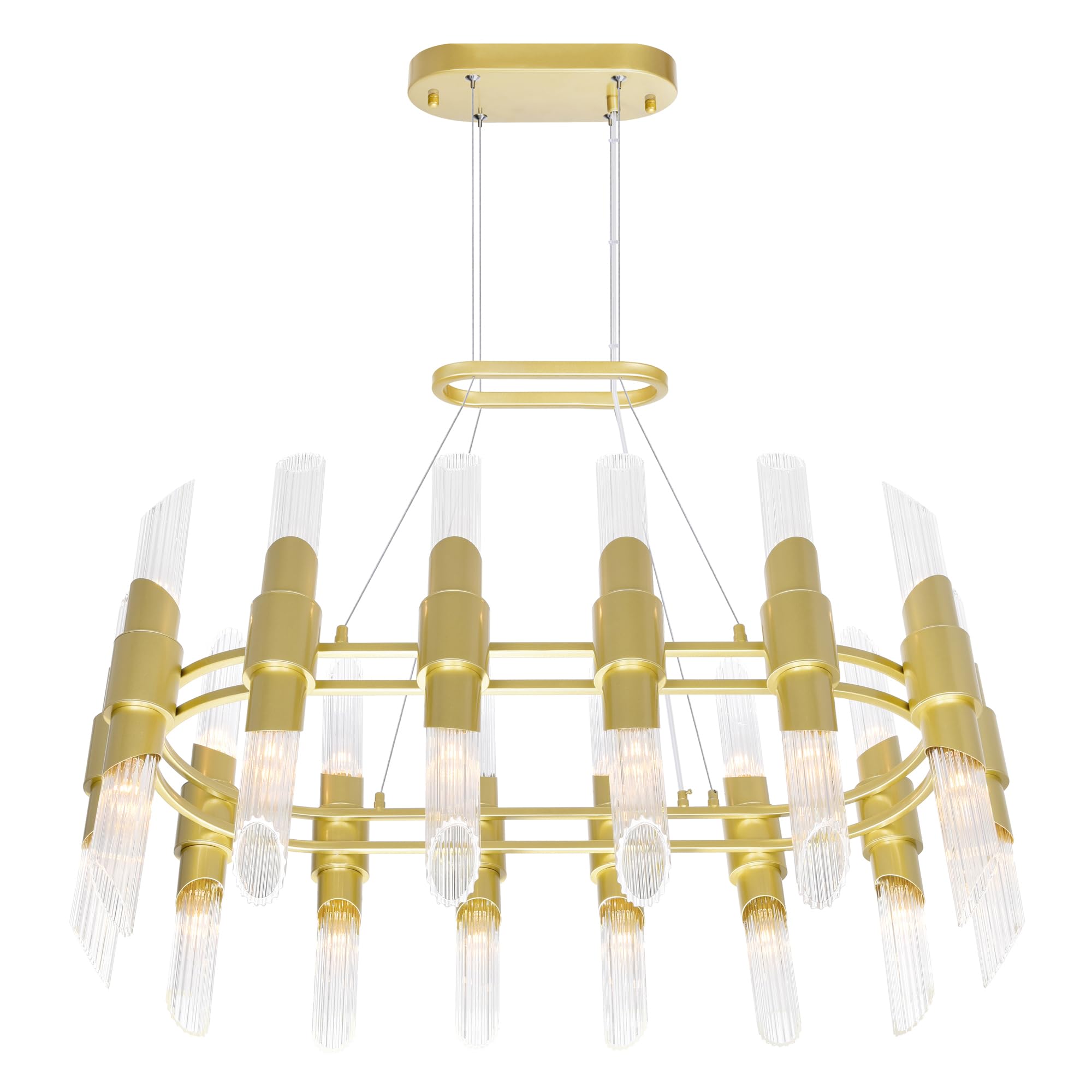 Cwi Lighting Croissant 28-Light Gold Metal Chandelier - Contemporary Design