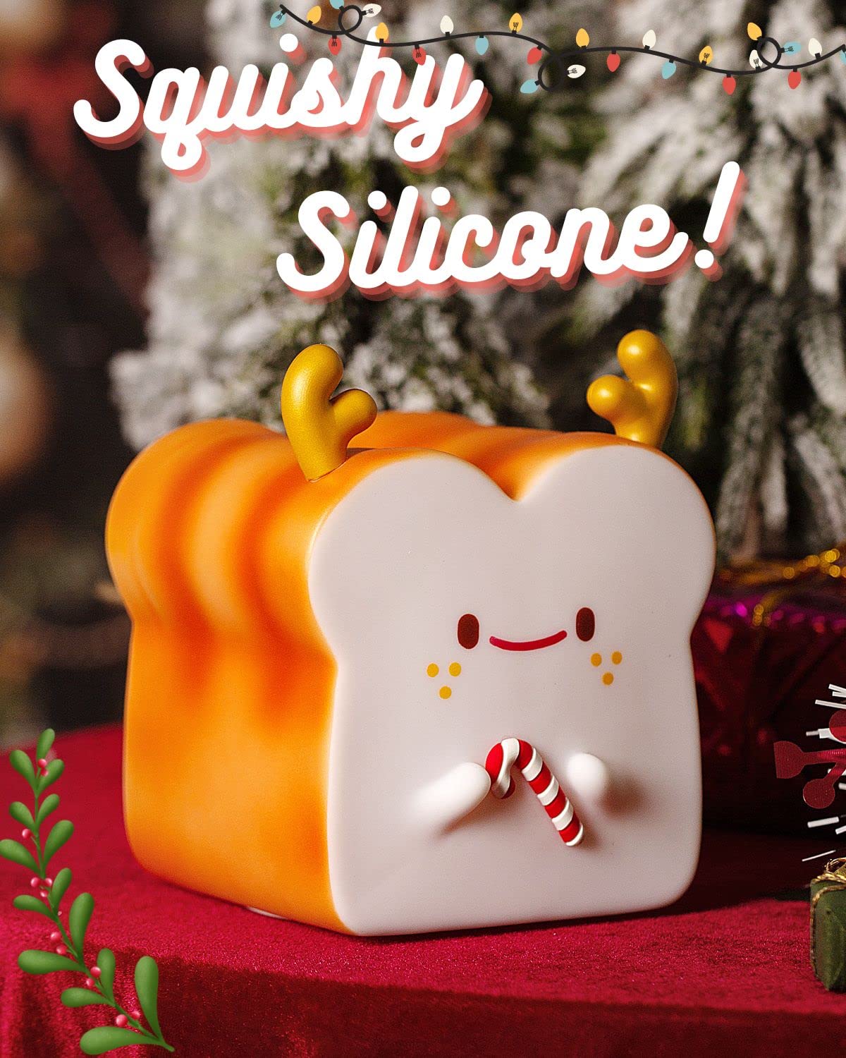 MIVANI Deer Toast Lamp Night Light, Portable Silicone, USB Rechargeable, Touch Sensor, Reindeer Limited Edition, Model MIV-18
