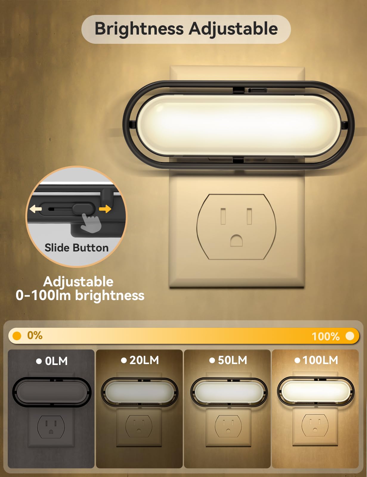 Tonitre Vintage Night Light - Dusk to Dawn Sensor, Adjustable Brightness, Warm White, 2 Pack, Plastic, Model YDA203