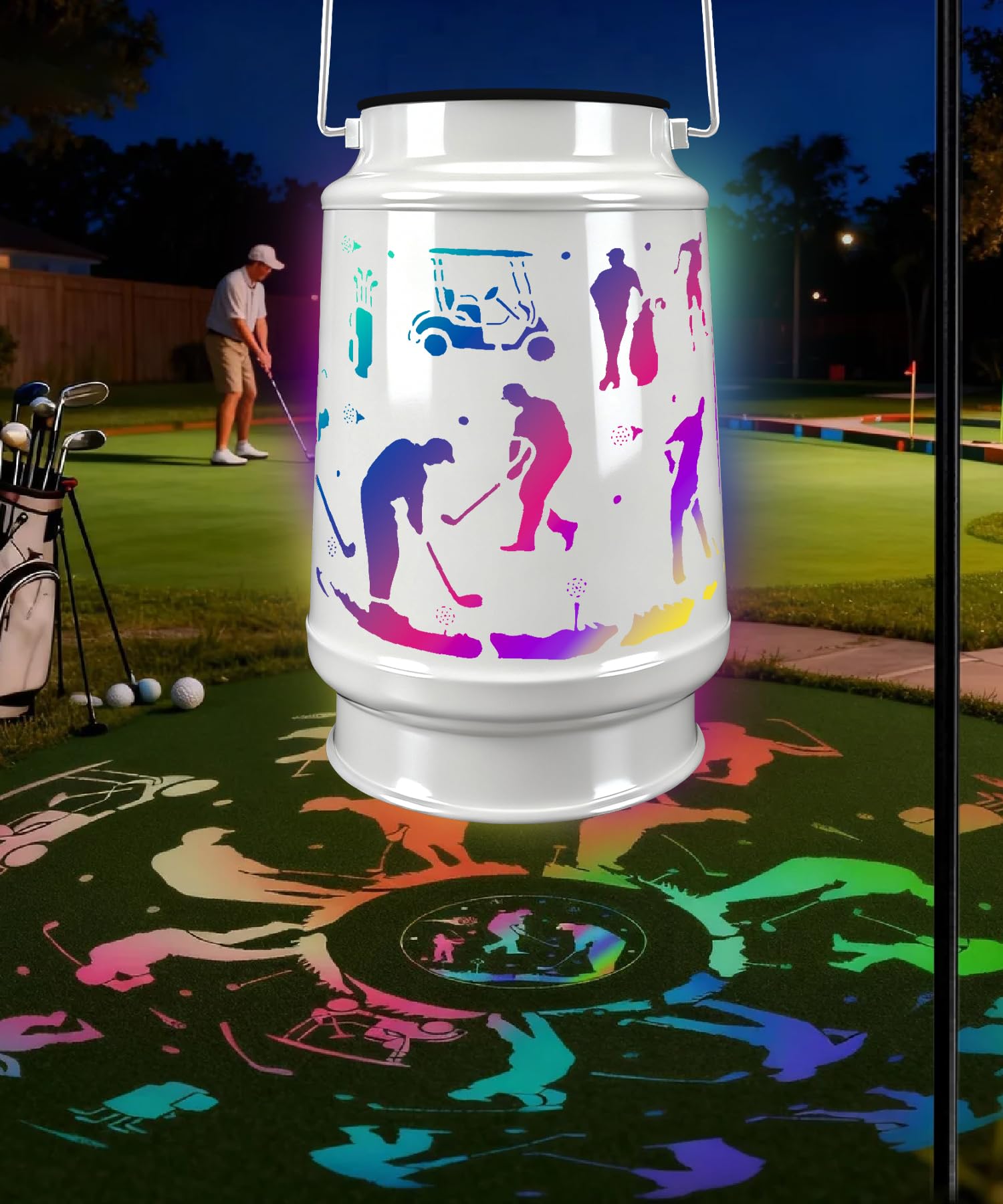 Aalnfe Solar Lantern Outdoor Waterproof for Patio Yard Lawn Backyard Front Porch Golf Cart Lights Golf Ornaments Decorations Gif