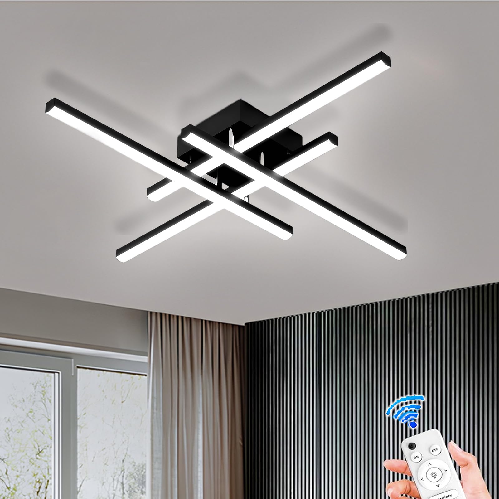ANYTOP 32W LED Ceiling Light Fixture, 3 Color Dimmable, 24Inch, Aluminum, Model HG71745