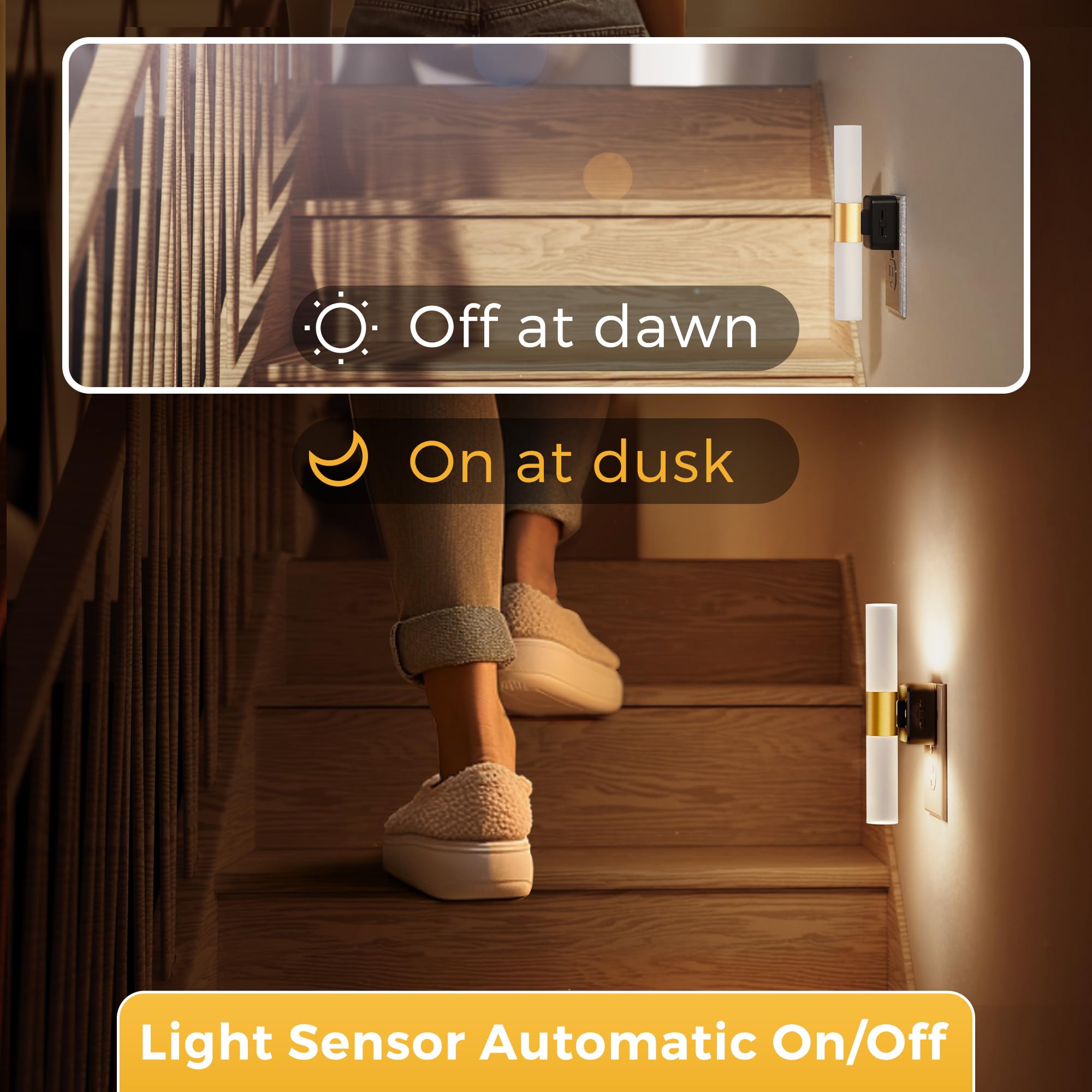 L Lohas Led Night Light, 2 Pack Night Lights Plug Into Wall, 3000K Soft White, 0-100Lm Adjustable Brightness, 180 Rotating Plug