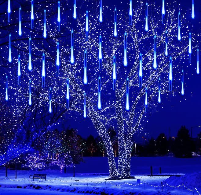Outdoor Christmas Decorations, Purtuemy 12 Inch/ 30 Cm Meteor Shower Lights, Icicle Christmas Lights Outdoor For Tree, Christmas