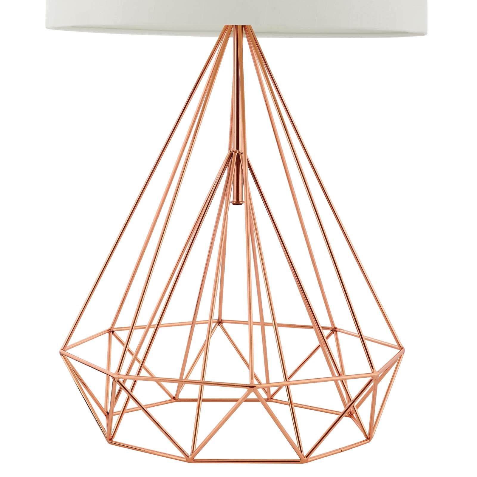 Modway Precious Rose Gold Table Lamp, Steel, 13.5inL x 24inH, Yellow, Model EEI-3080
