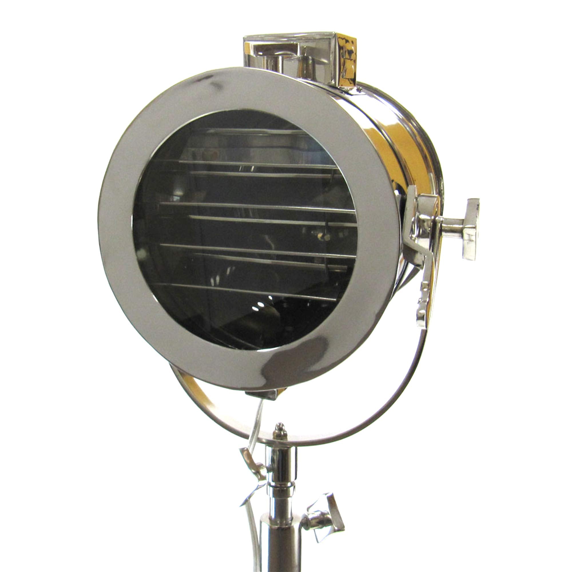 Iotc Vintage Nautical Floor Lamp - Adjustable Chrome Tripod Spotlight, 75" Decorative Light