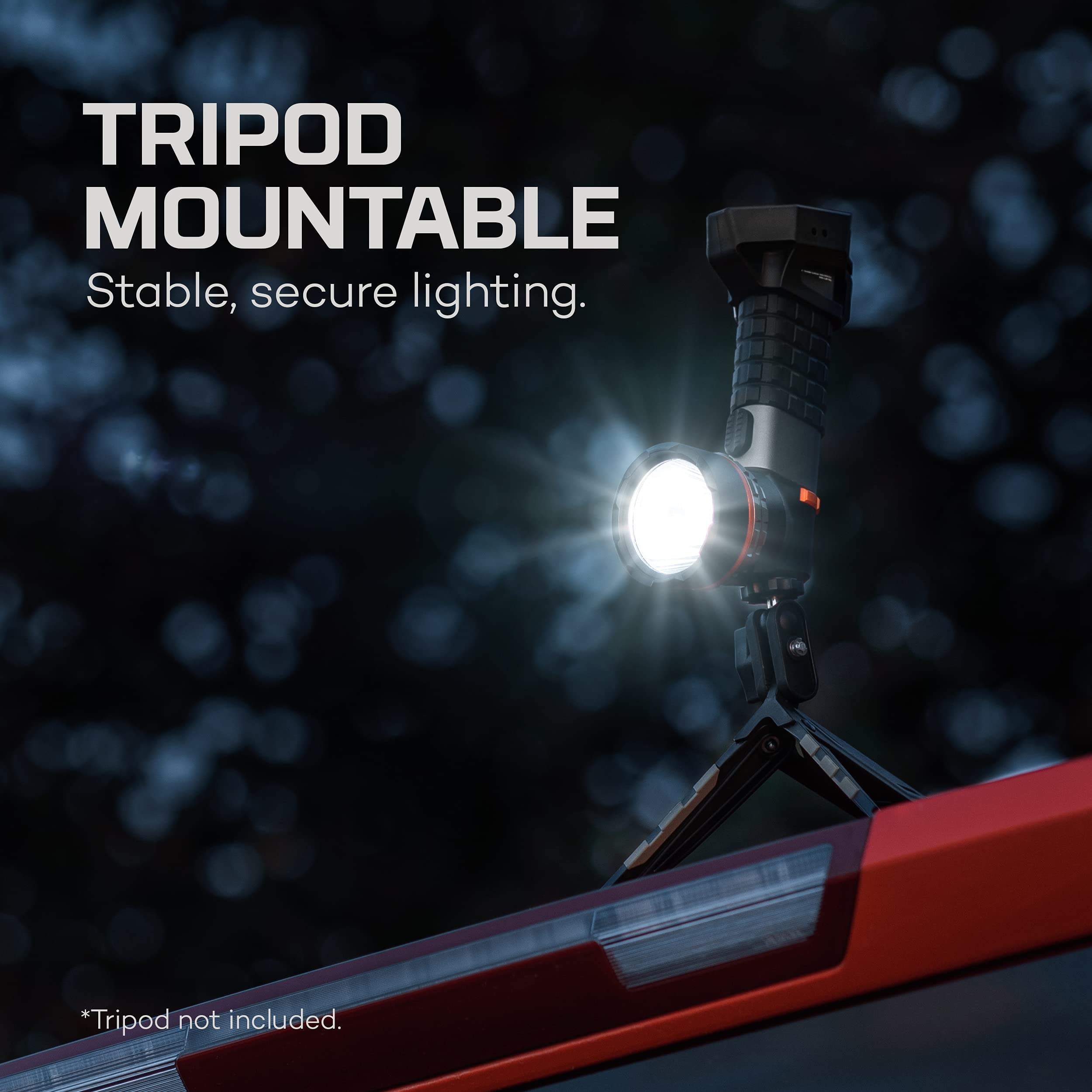 NEBO LUXTREME SL50 Spotlight | 450 Lumens, Very Bright 1/2 Mile Beam, Waterproof, 40 Hours Run Time or Nonstop Use With 12V Adap