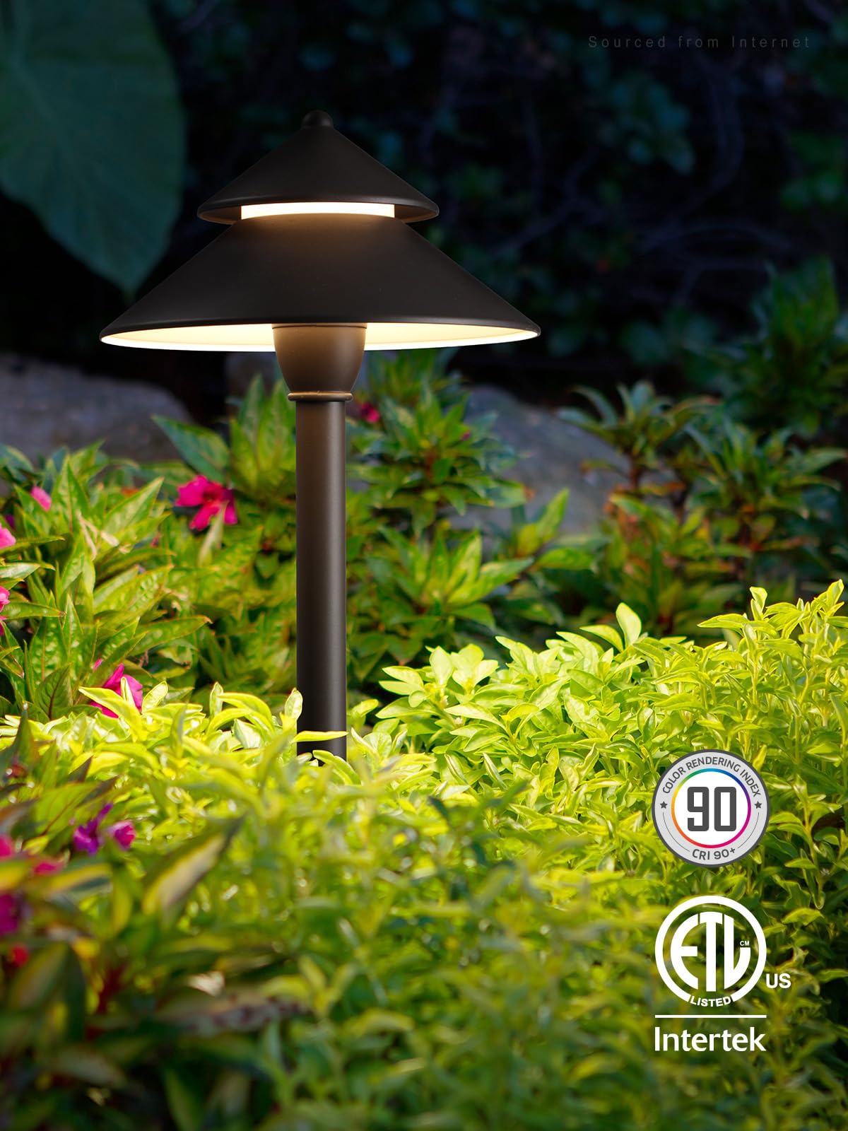 LEONLITE 12-Pack LED Pathway Lights, 3W Low Voltage, 127LM, Waterproof Aluminum, 3000K Warm White, Bronze, Model 15837